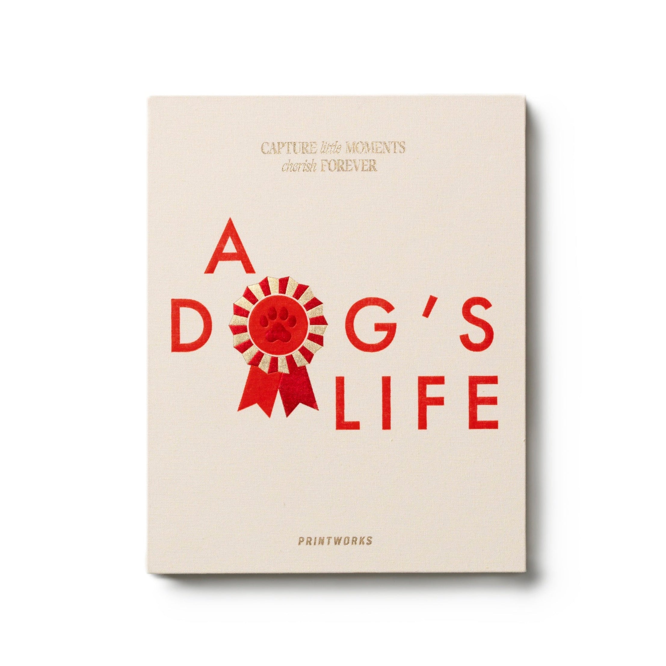 Dziennik A DOG'S LIFE beżowy z czerwonym