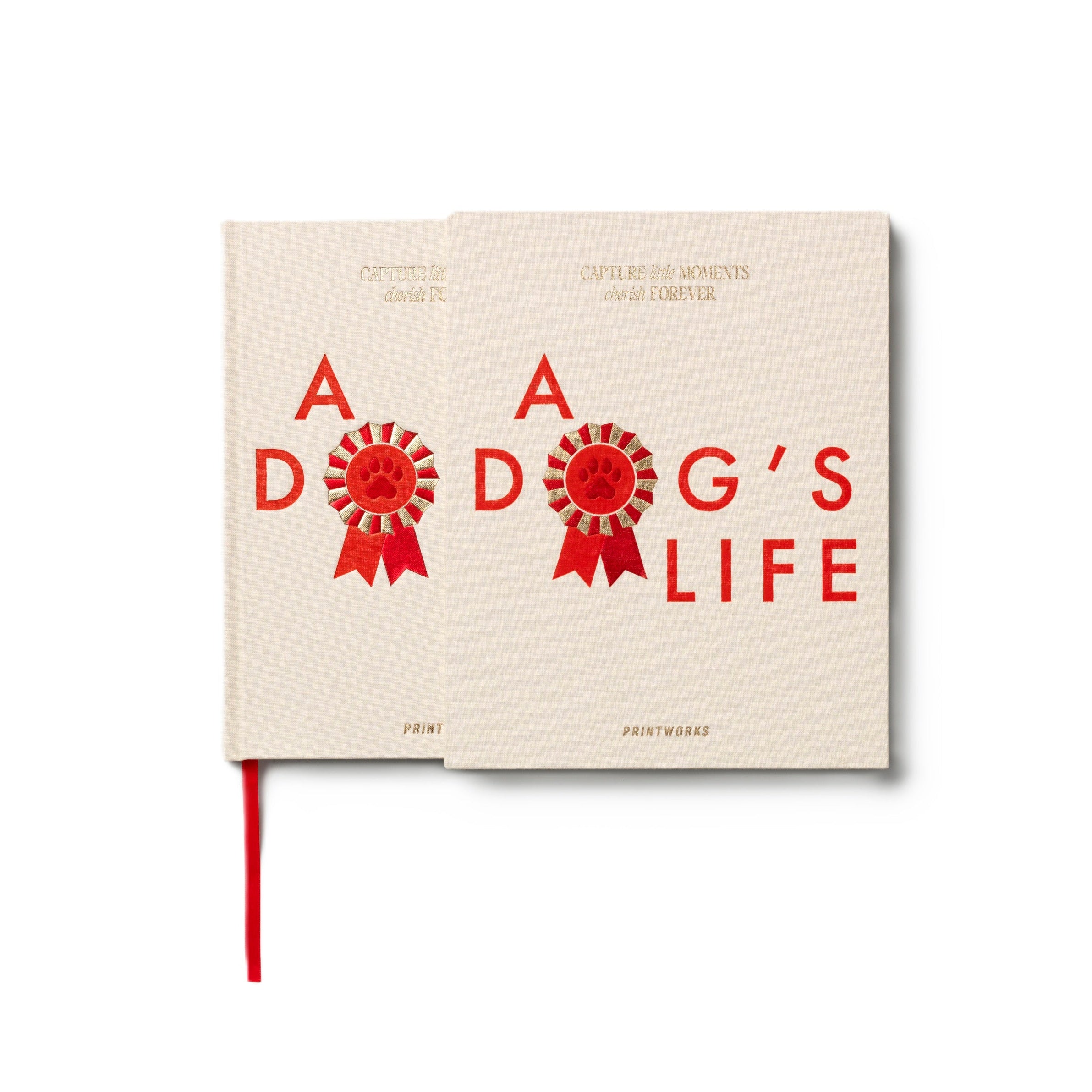 Dziennik A DOG'S LIFE beżowy z czerwonym