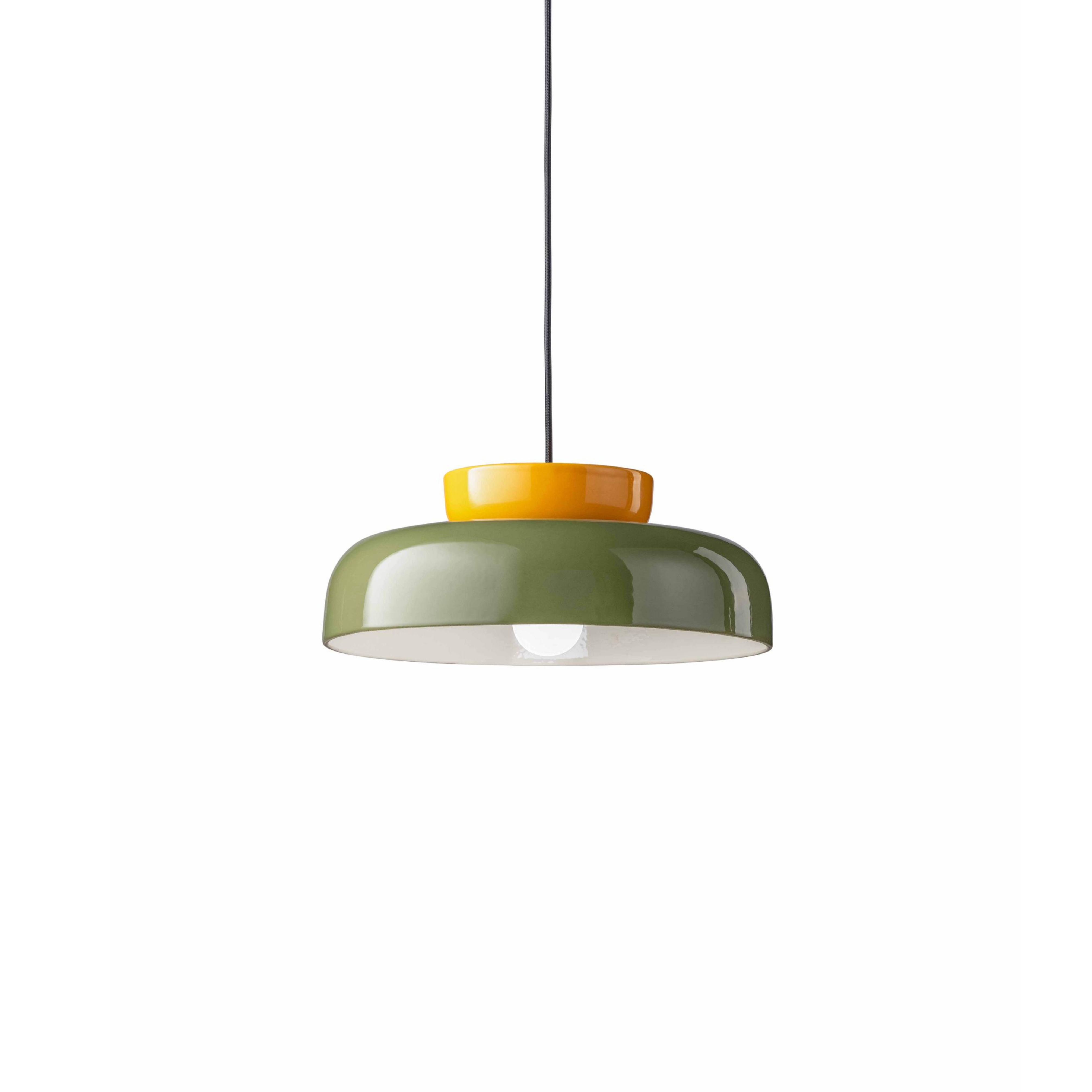 Lampa wisząca ceramiczna MARACANÀ szałwiowy z żółtym
