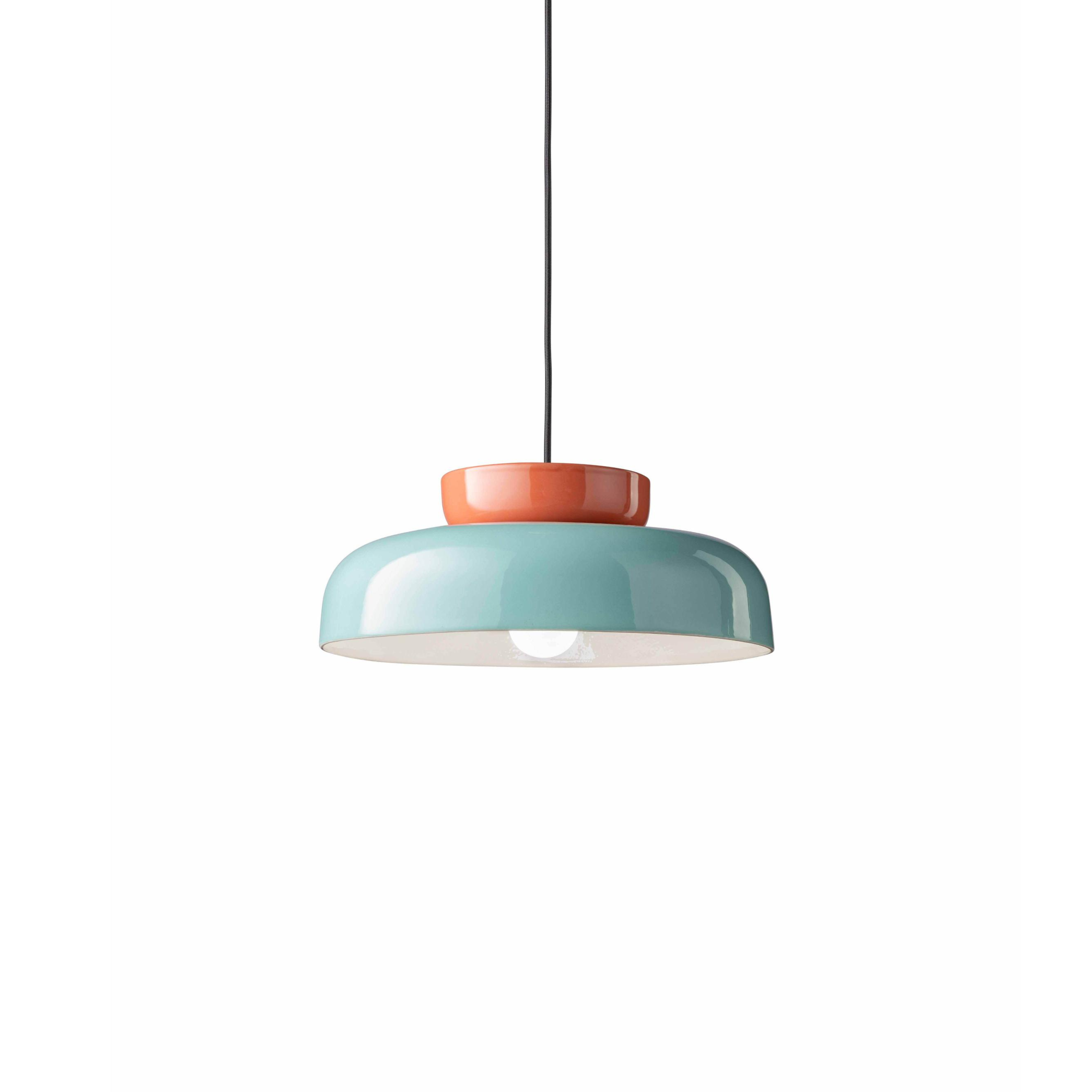 Lampa wisząca ceramiczna MARACANÀ błękitny z pomarańczowym