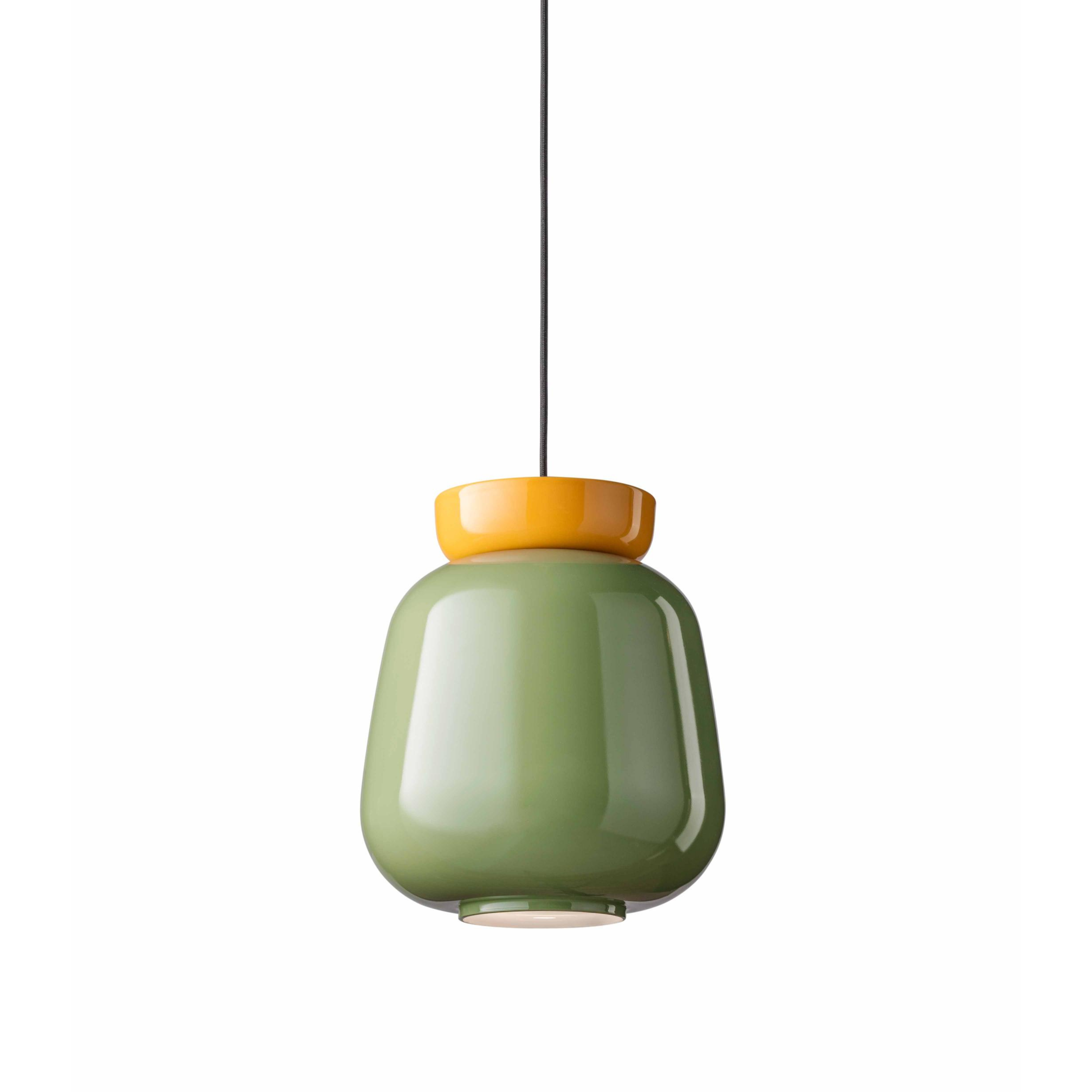 Lampa wisząca ceramiczna CORCOVADO szałwiowy z żółtym