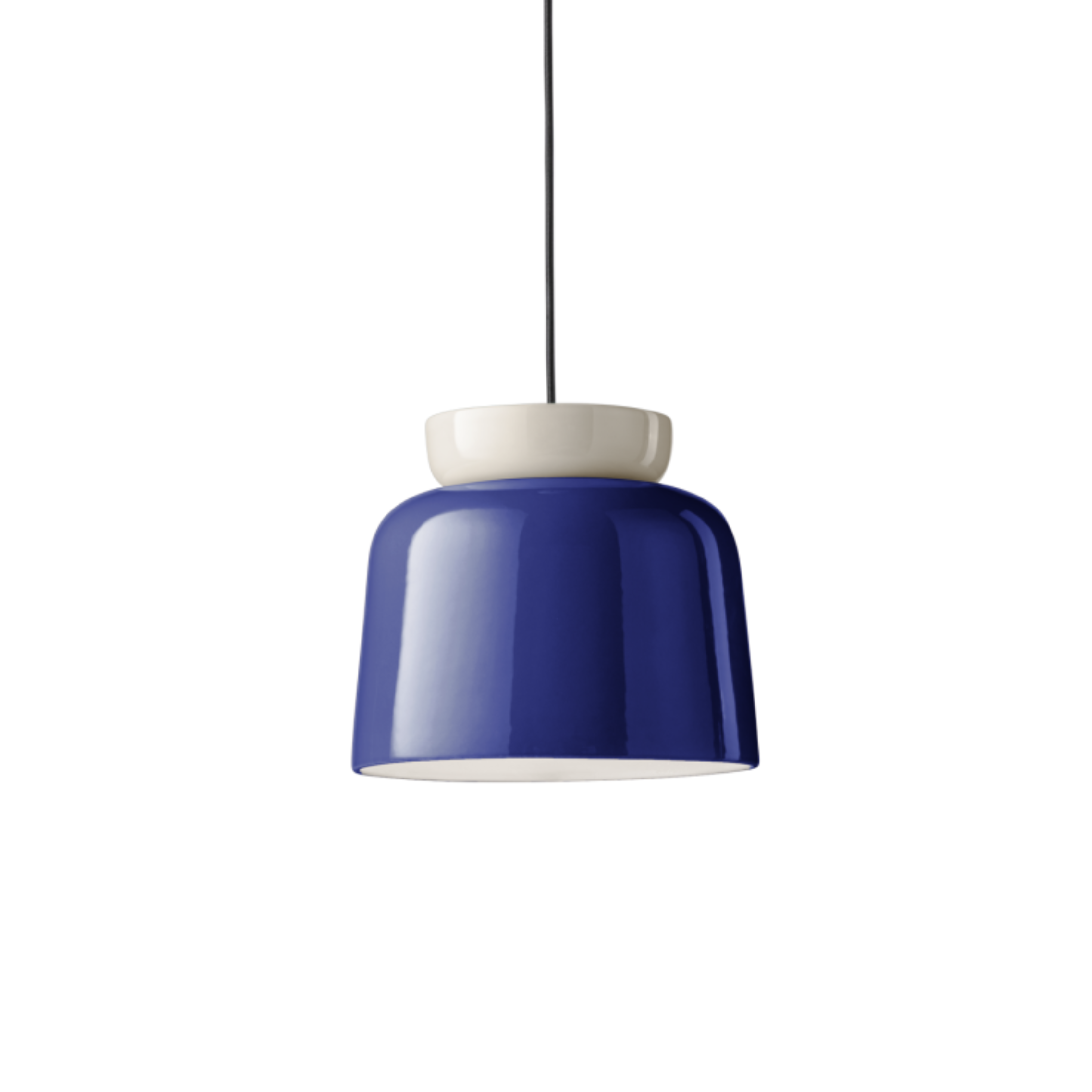 Lampa wisząca ceramiczna CORCOVADO granatowy z beżowym