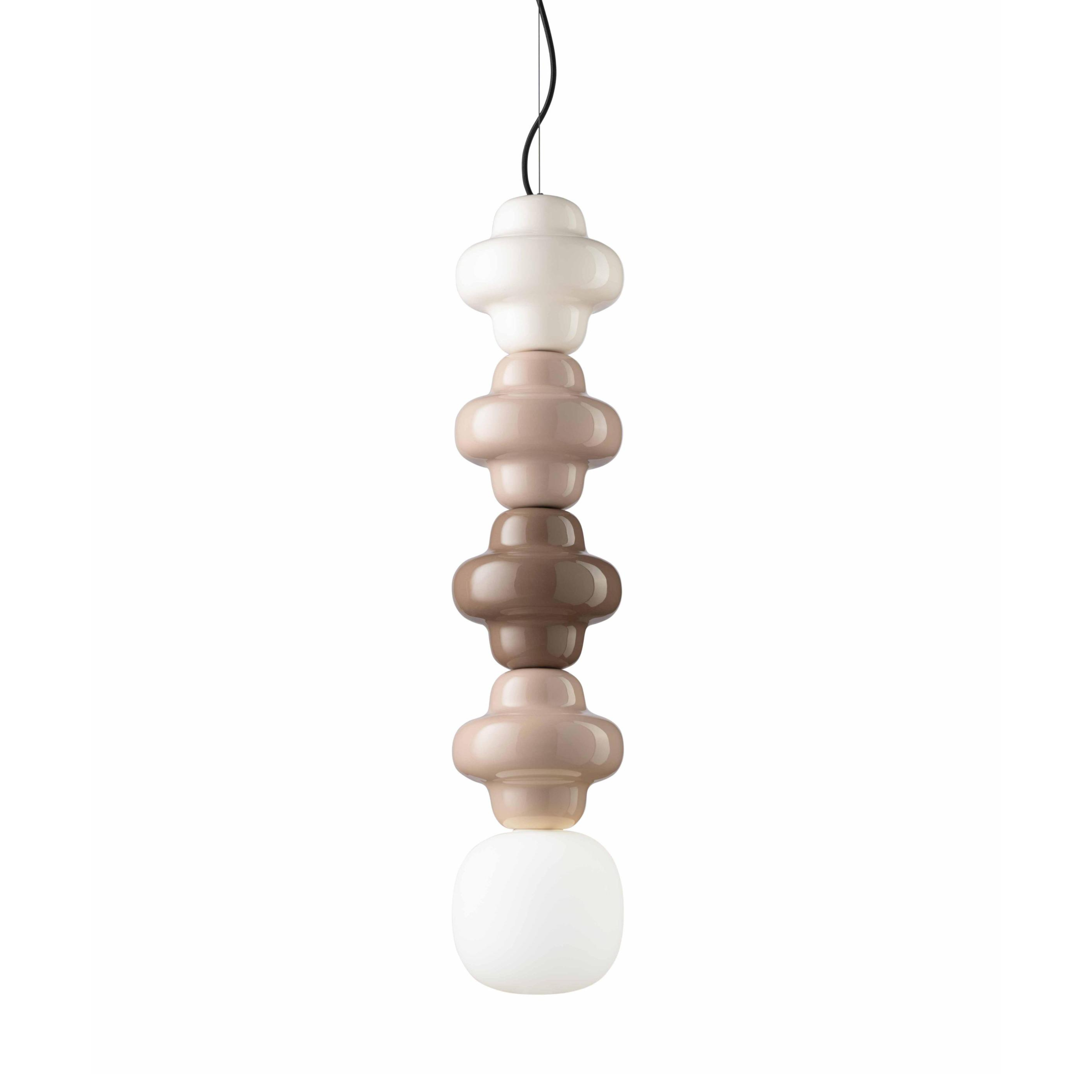 Lampa wisząca ceramiczna COPACABANA MIX beżowy z mokka i kremowym
