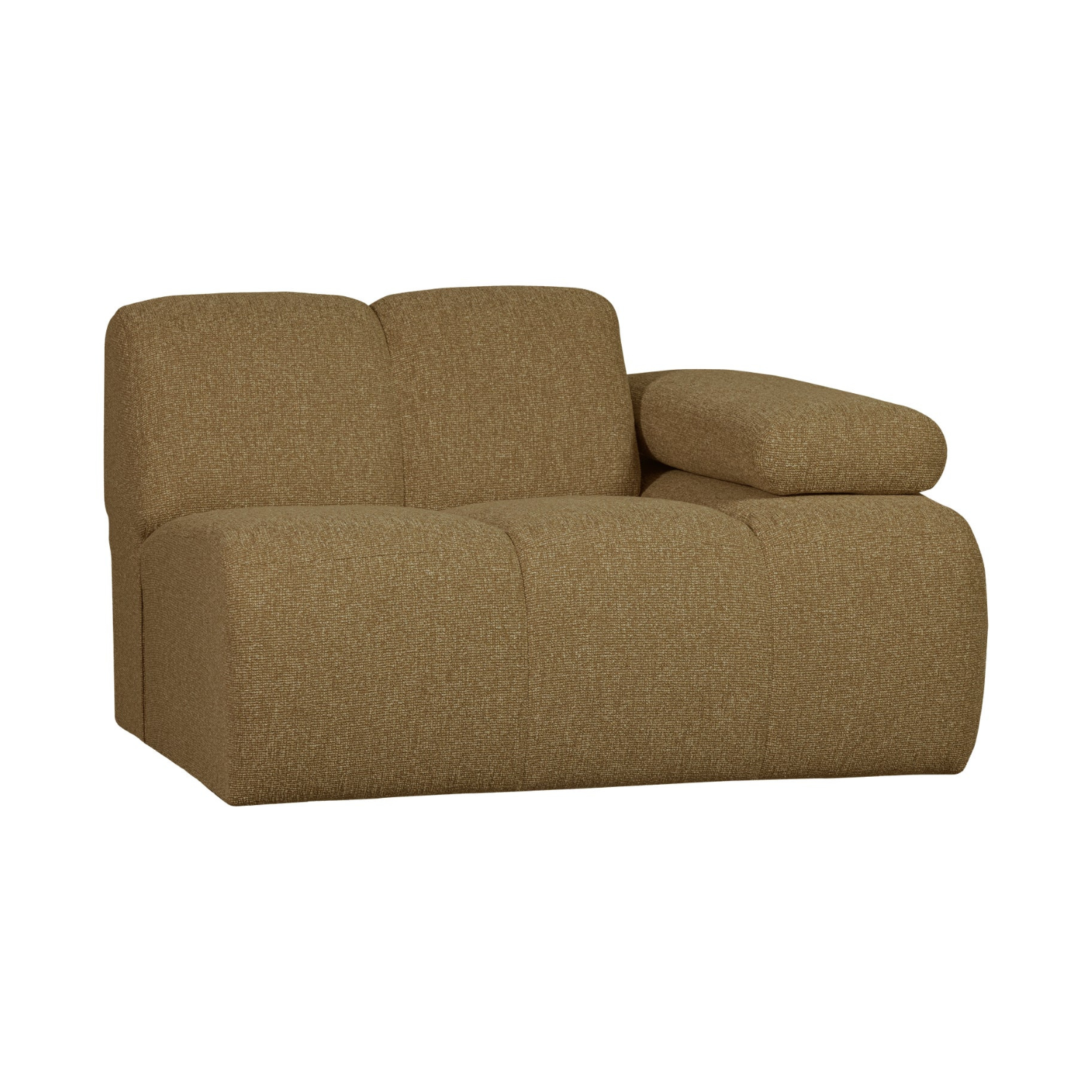 Sofa modułowa MOJO - element prawostronny ciemny miodowy bouclé