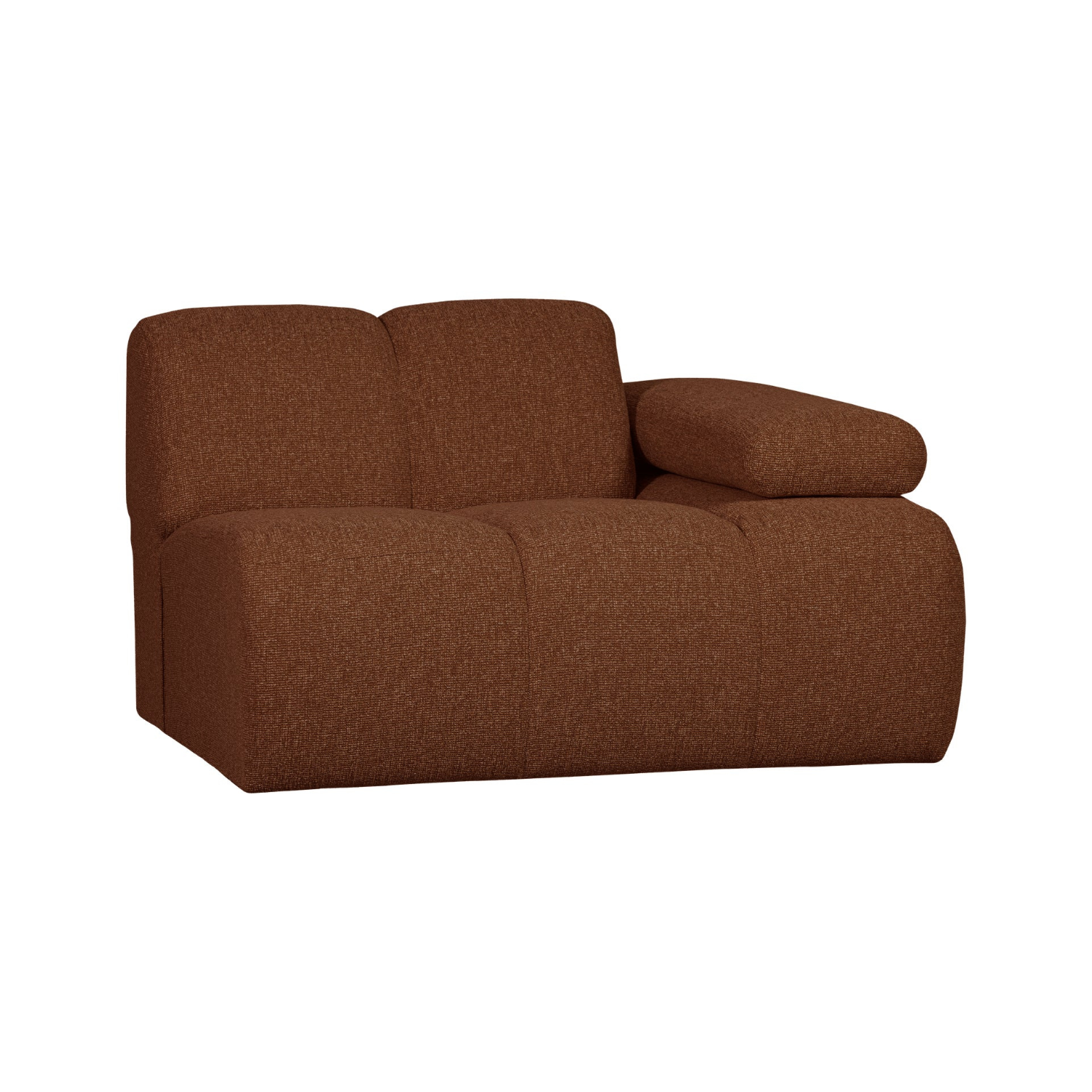 Sofa modułowa MOJO - element prawostronny brązowy bouclé