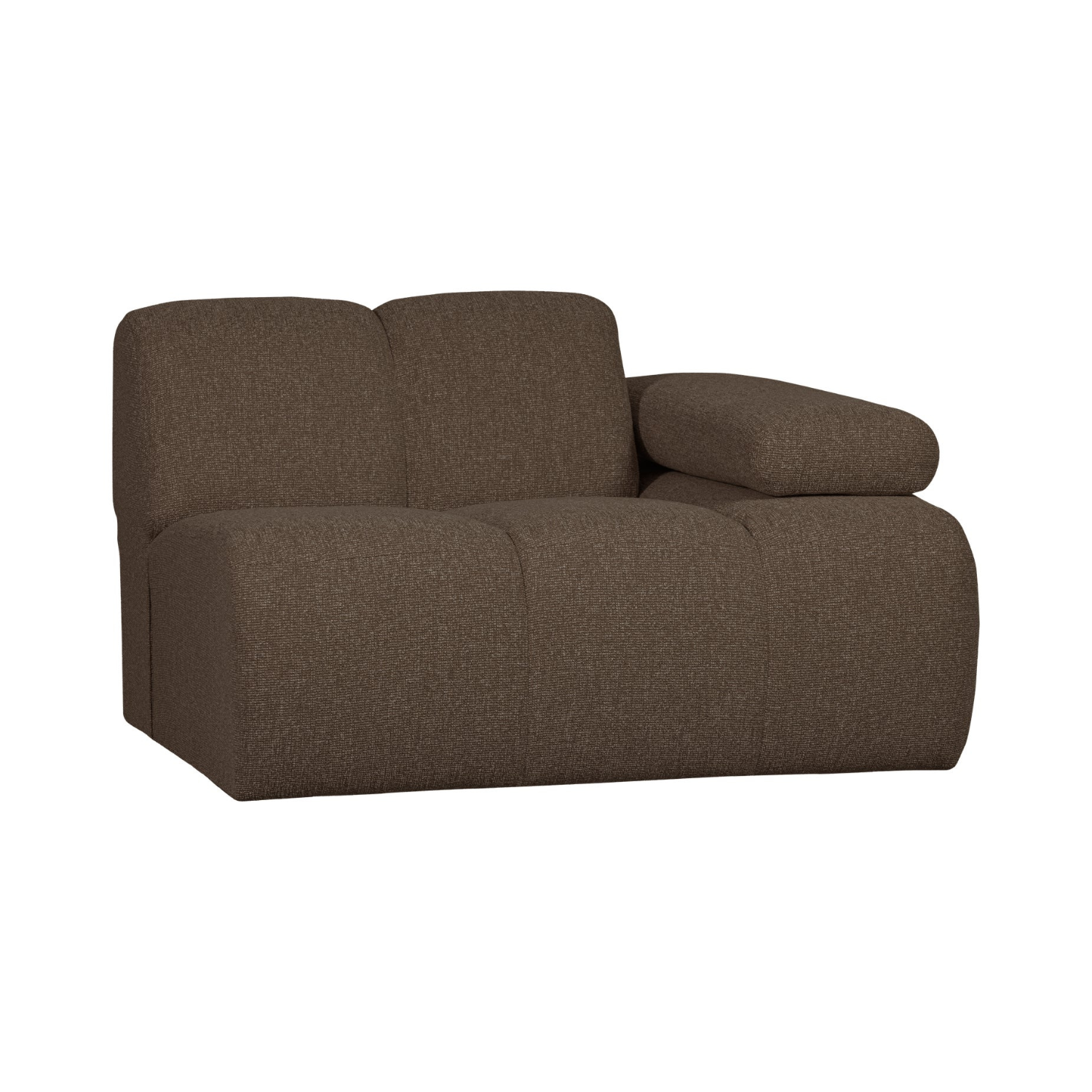 Sofa modułowa MOJO - element prawostronny ciemnobrązowy bouclé