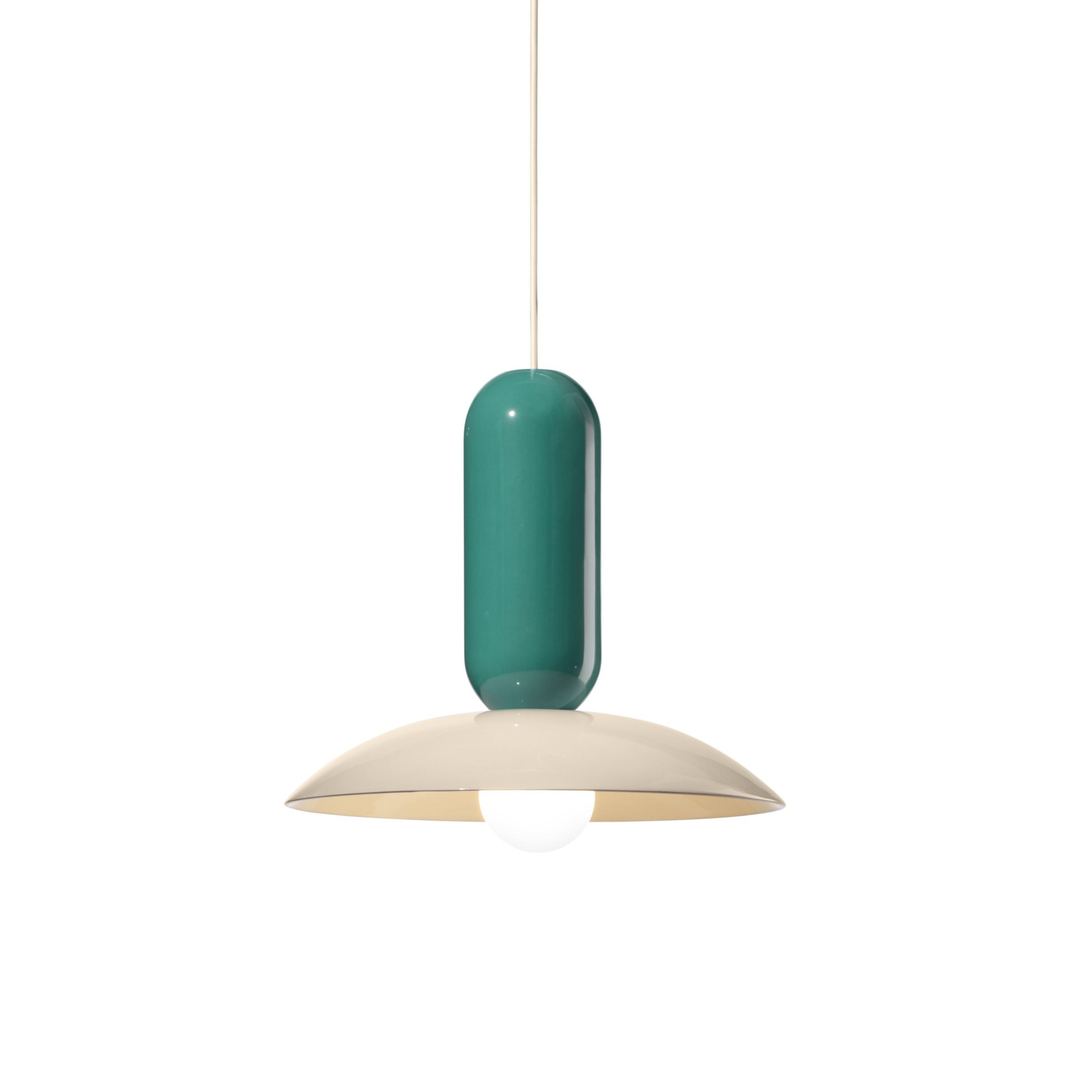 Lampa wisząca ceramiczna PAU turkusowy z kremowym