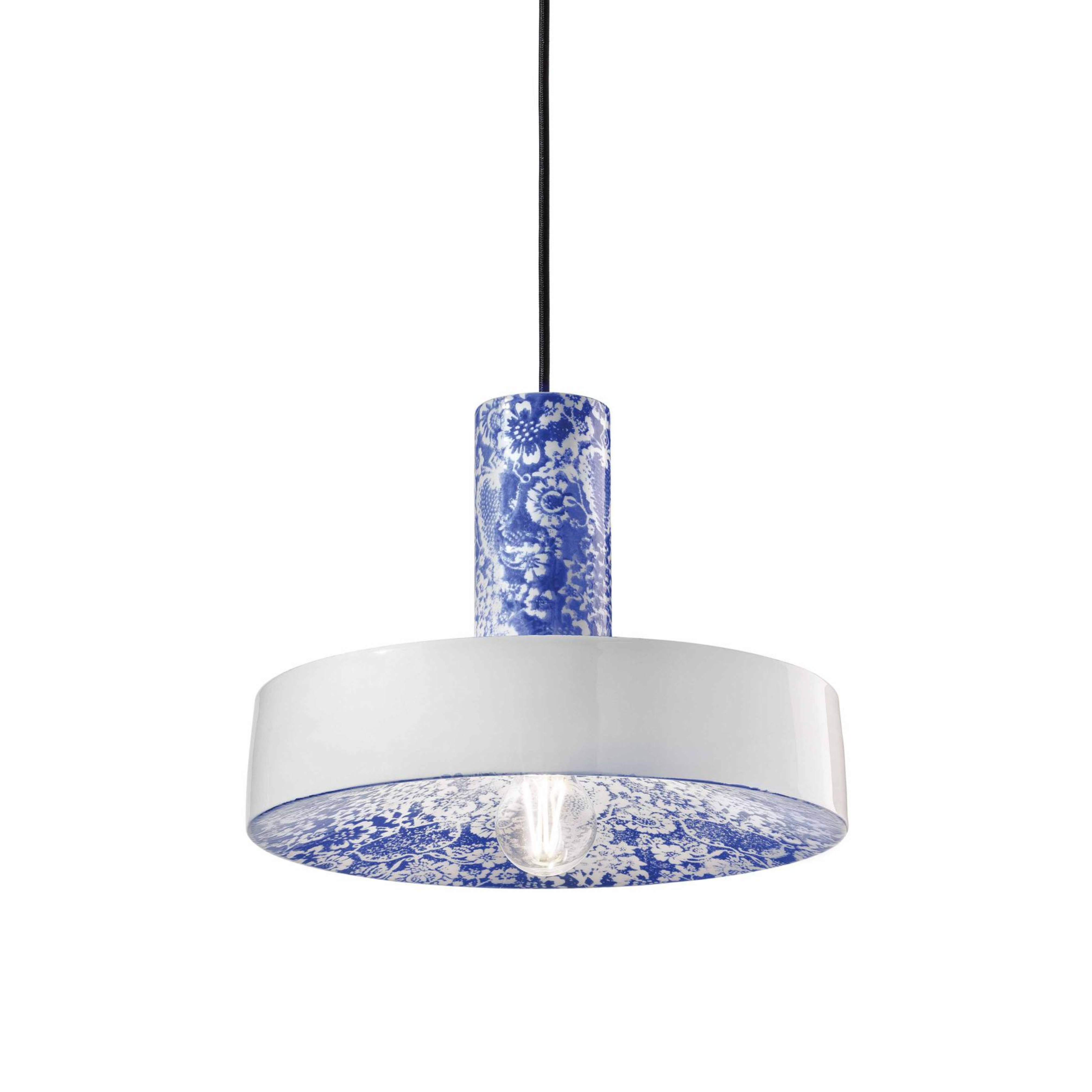 Lampa wisząca ceramiczna PI niebieskie kwiaty