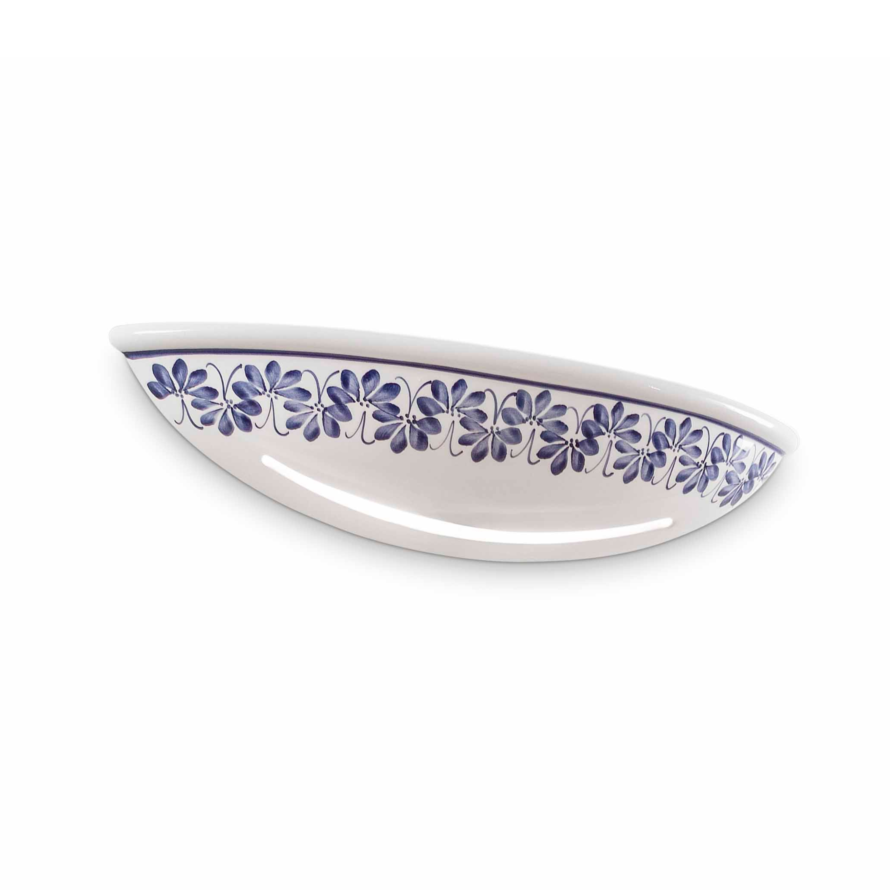 Kinkiet ceramiczny TRIESTE biały z kobaltowym wzorem