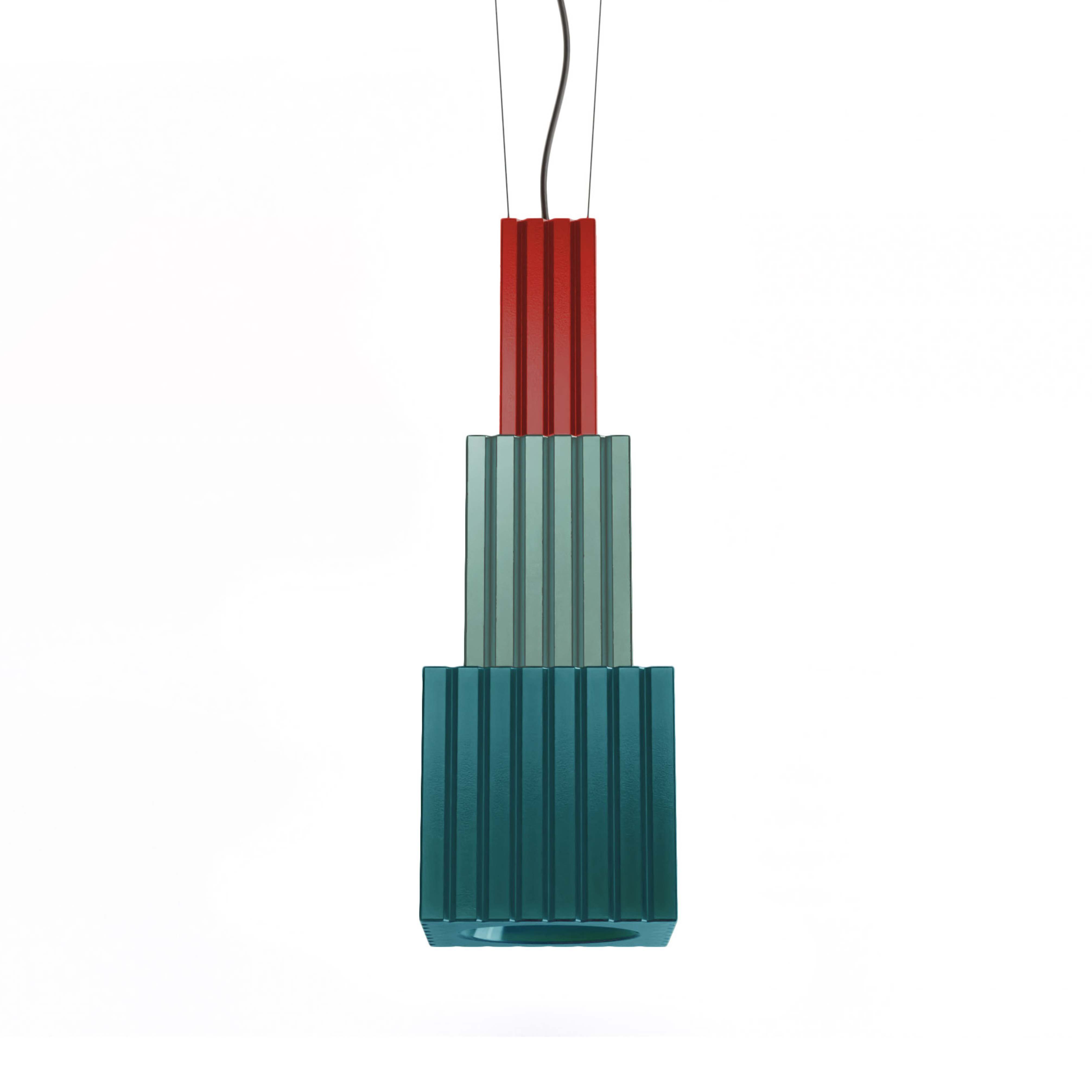 Lampa wisząca ceramiczna METRA niebieski z pomarańczowym