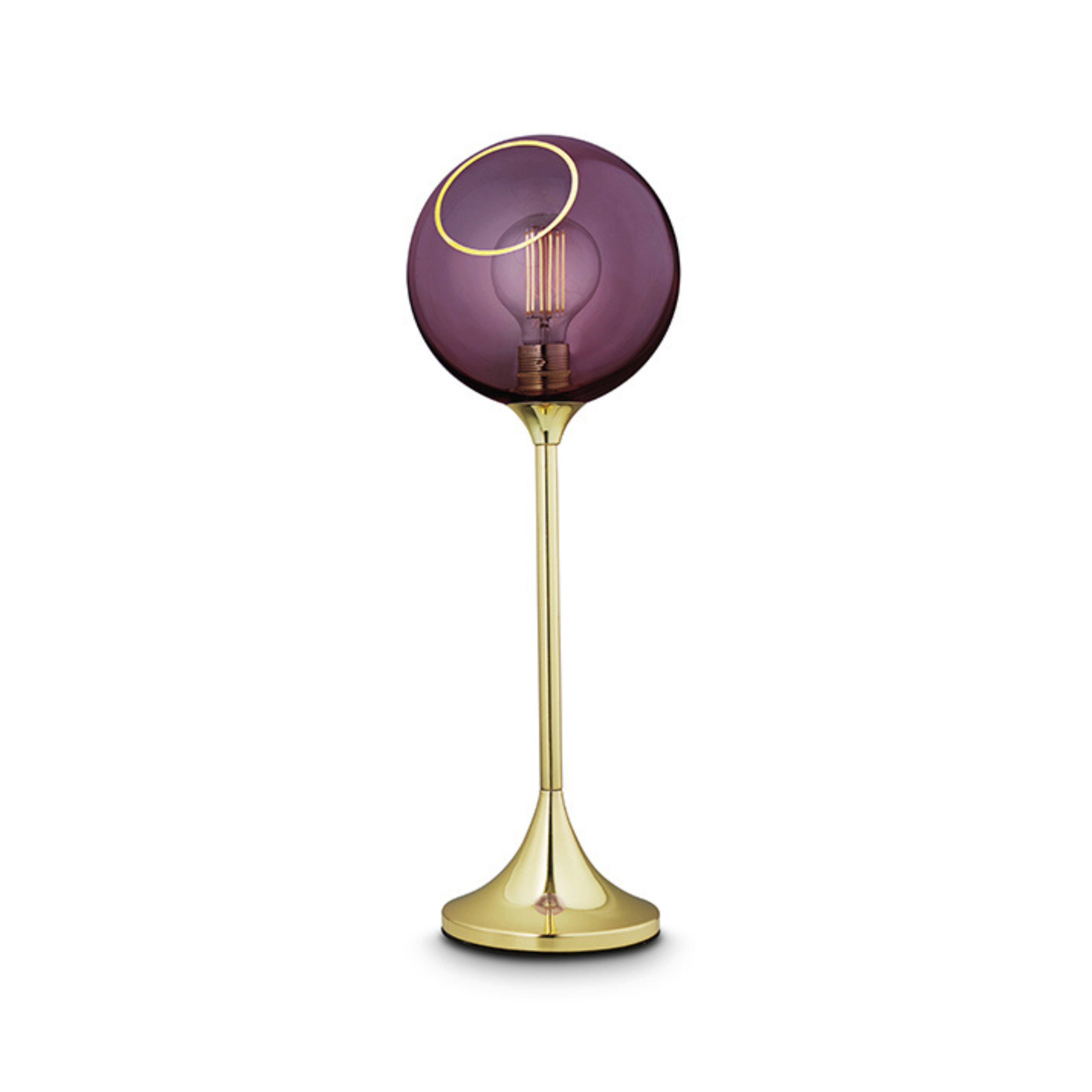 Lampa stołowa BALLROOM śliwkowy ze złotą podstawą