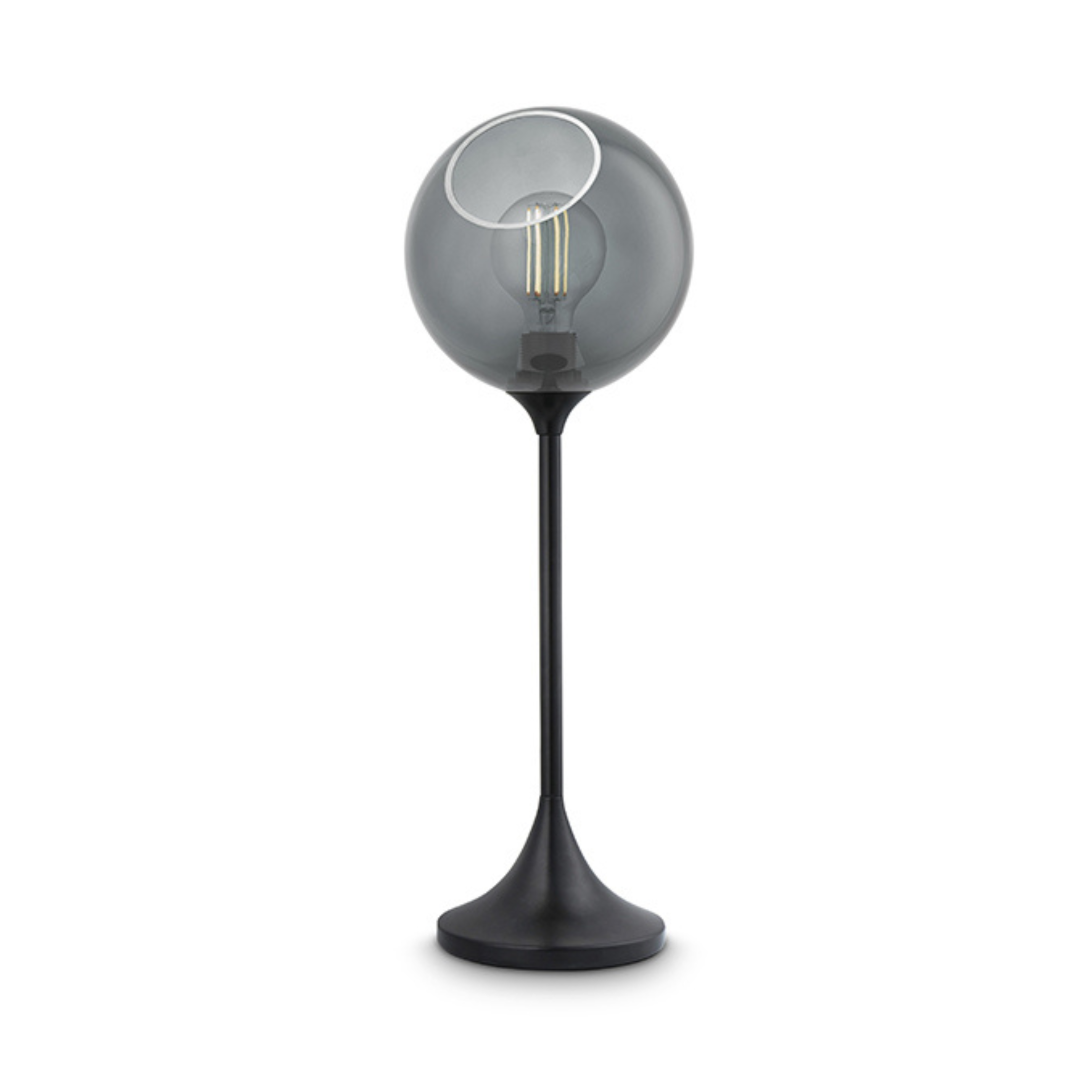 Lampa stołowa BALLROOM dymiony z czarną podstawą