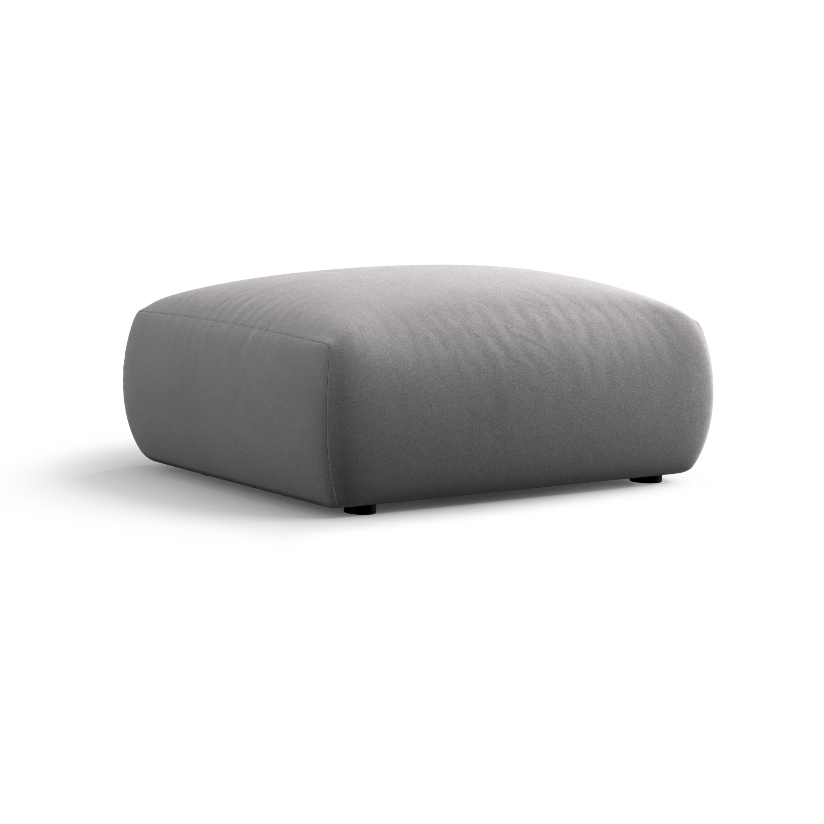 Gray velvet pouf MATERA