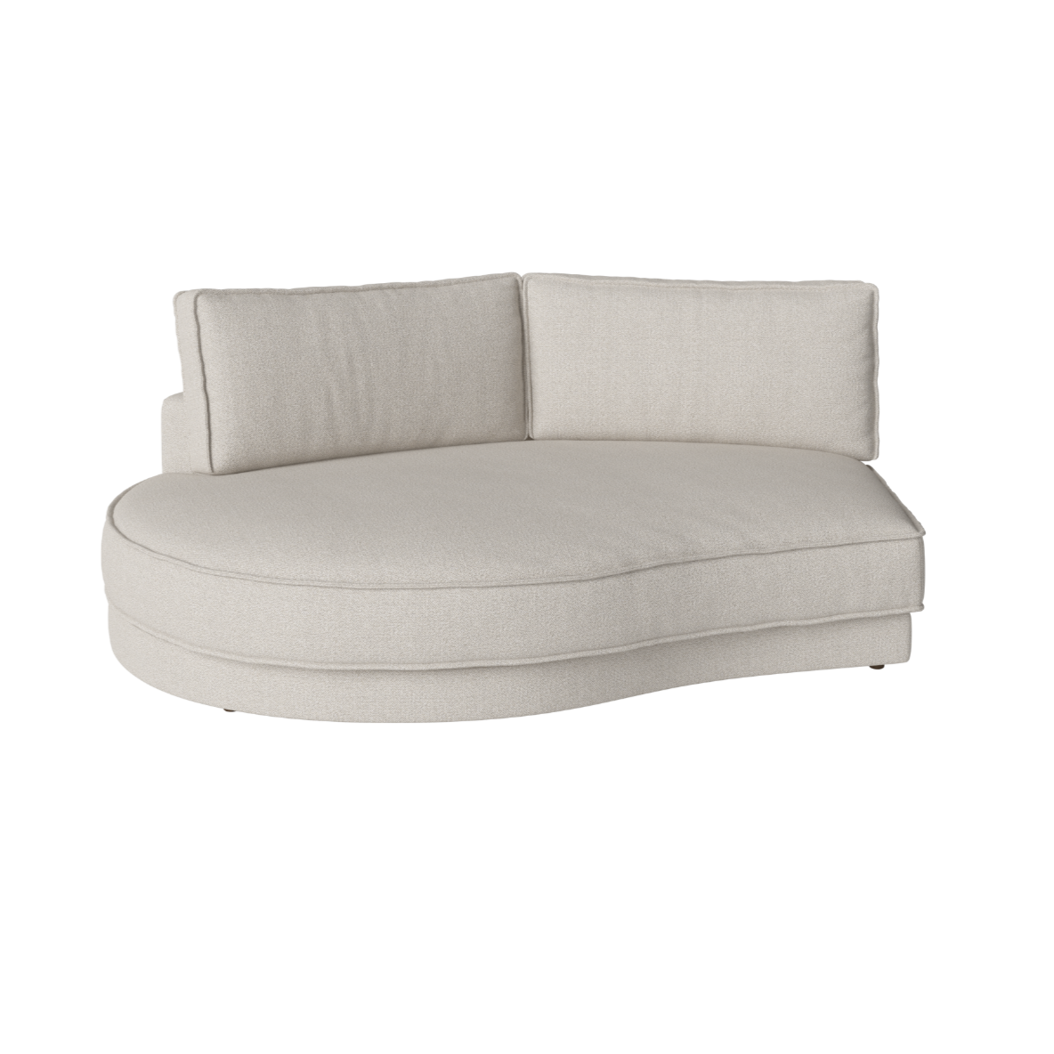 Sofa modułowa NOORA - zaokrąglony moduł lewostronny z czarną podstawą