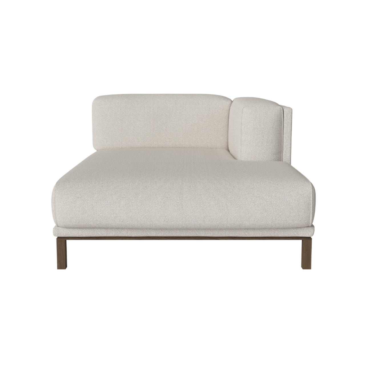 Sofa modułowa COSY - szezlong prawostronny z ciemną podstawą