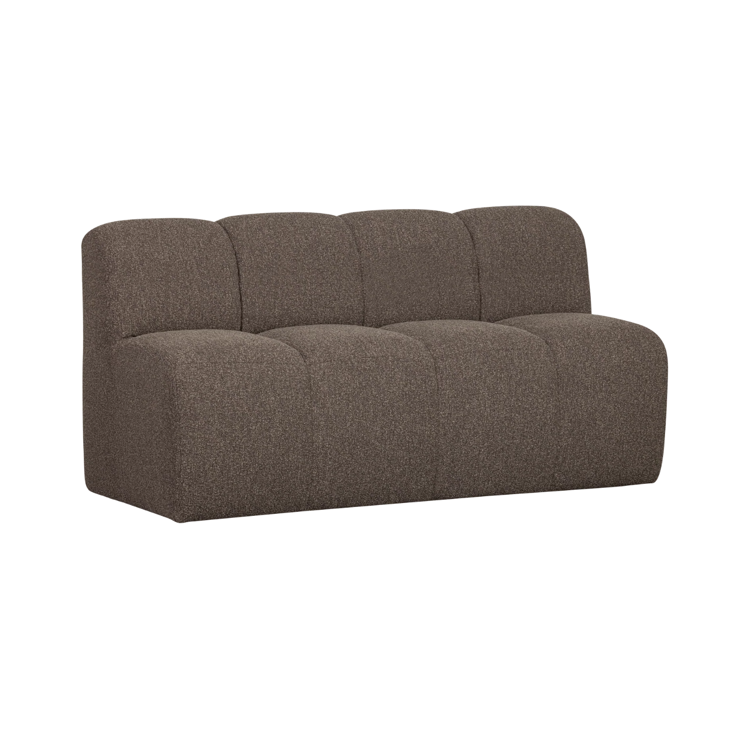 Sofa modułowa MOJO - element 3-osobowy ciemnobrązowy bouclé