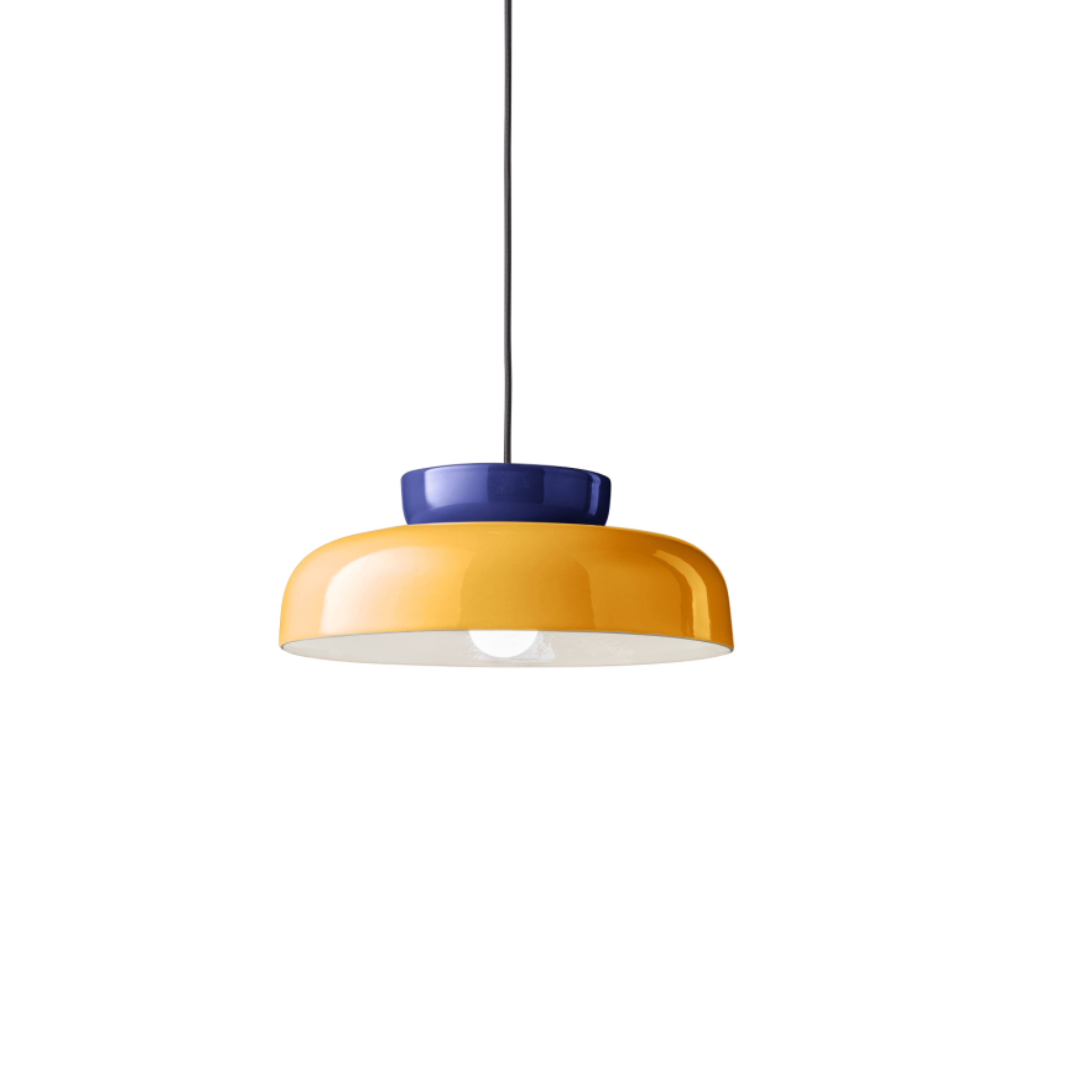 Lampa wisząca ceramiczna MARACANÀ żółty z granatowym