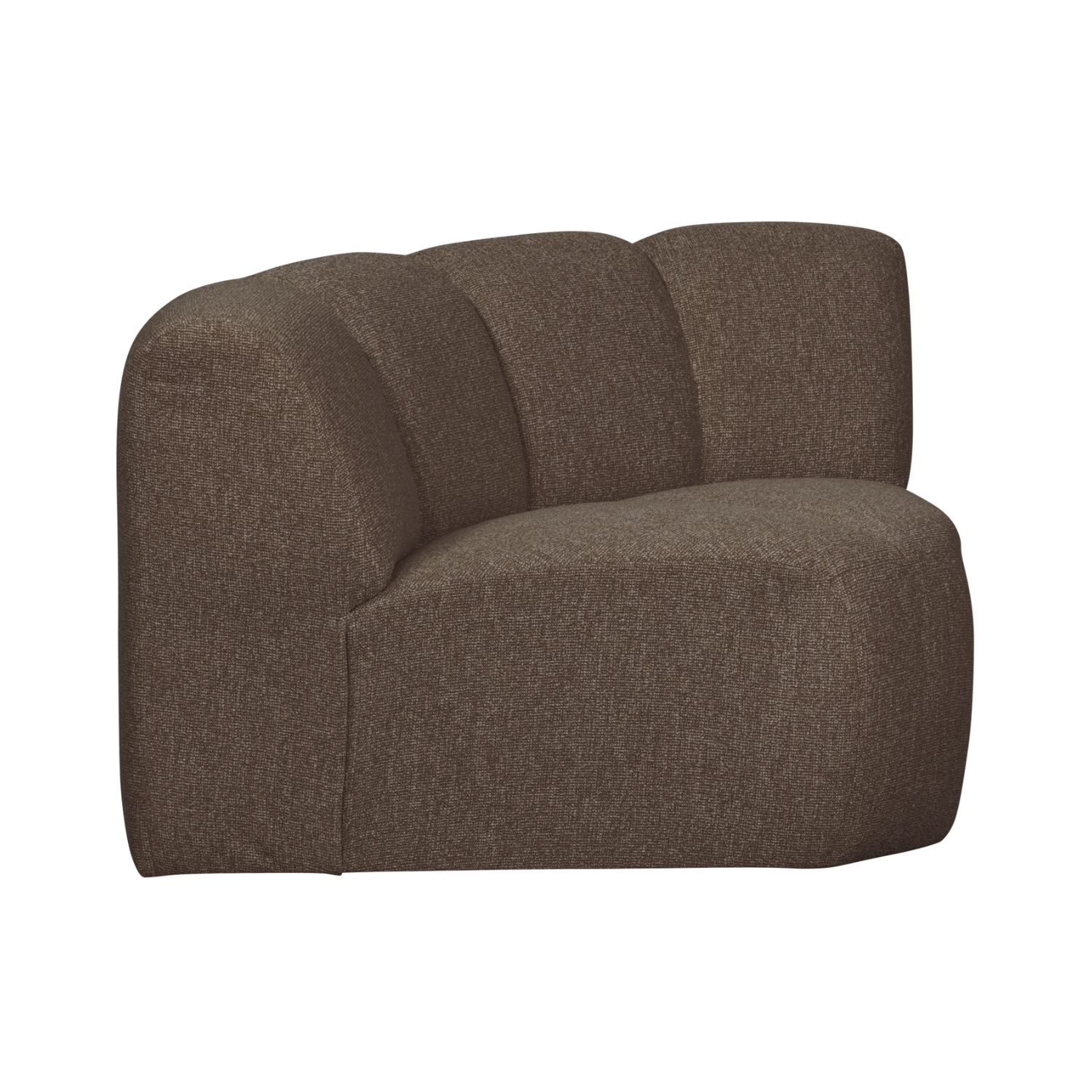 Sofa modułowa MOJO - element narożny ciemnobrązowy bouclé