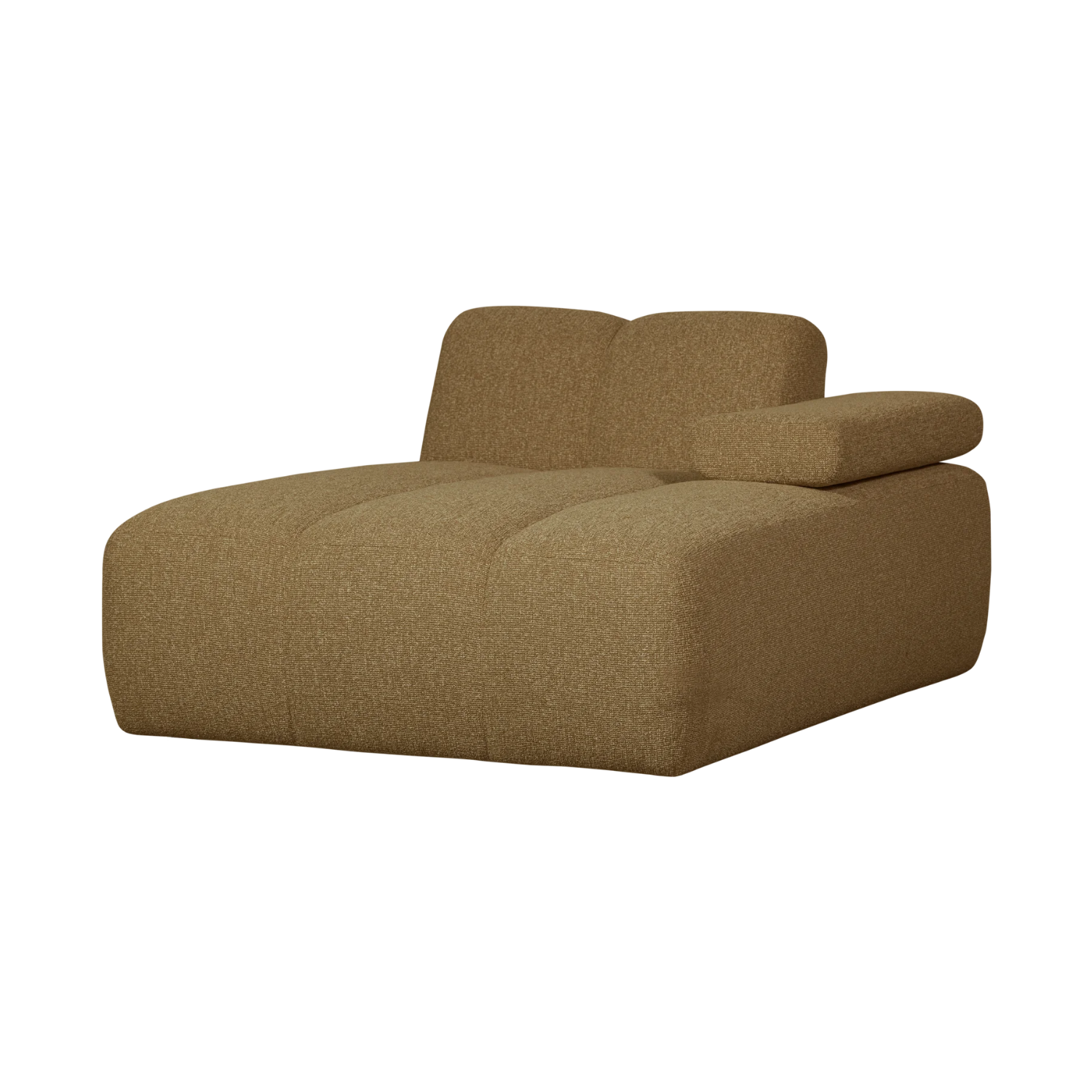 Sofa modułowa MOJO - szezlong prawostronny ciemny miodowy bouclé
