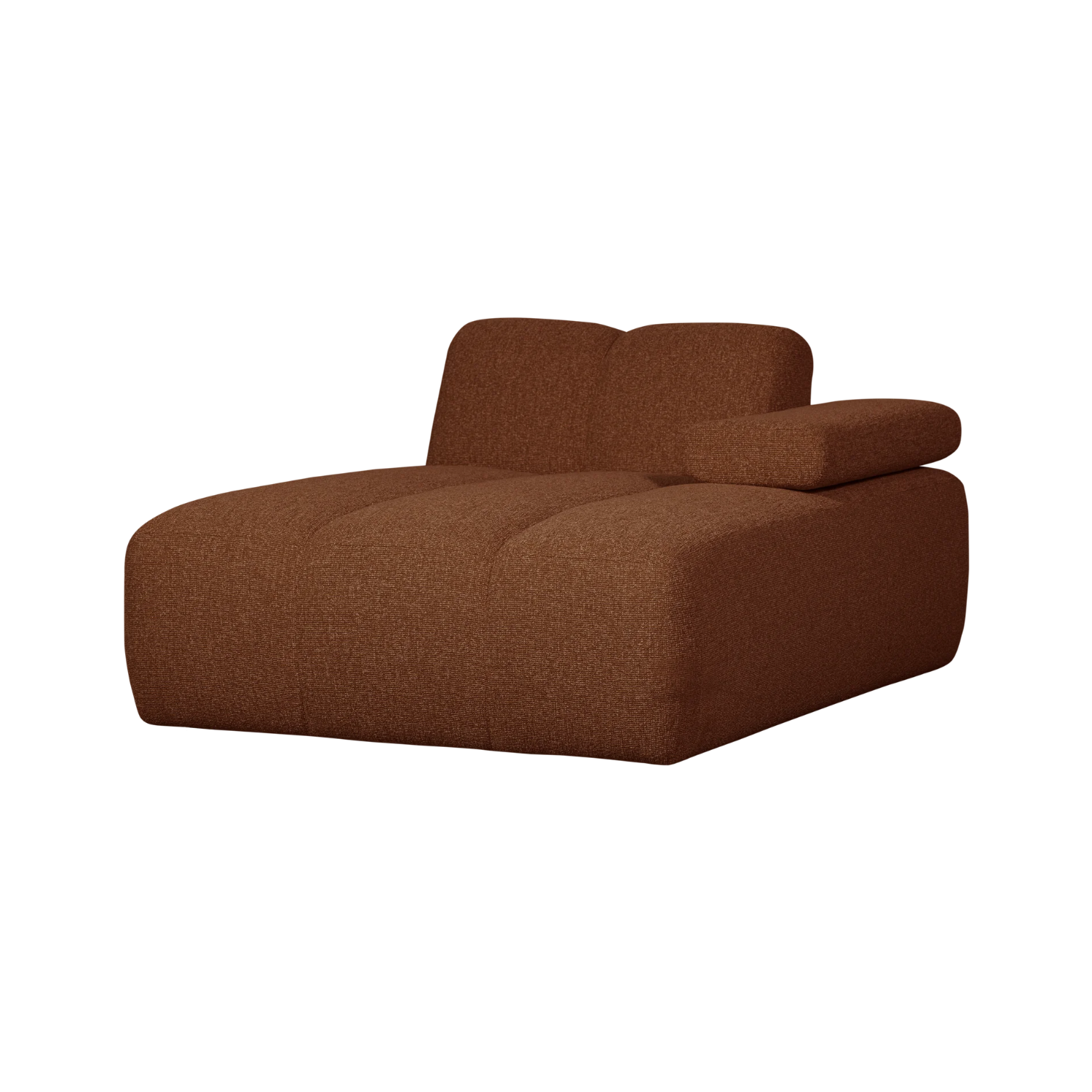 Sofa modułowa MOJO - szezlong prawostronny brązowy bouclé
