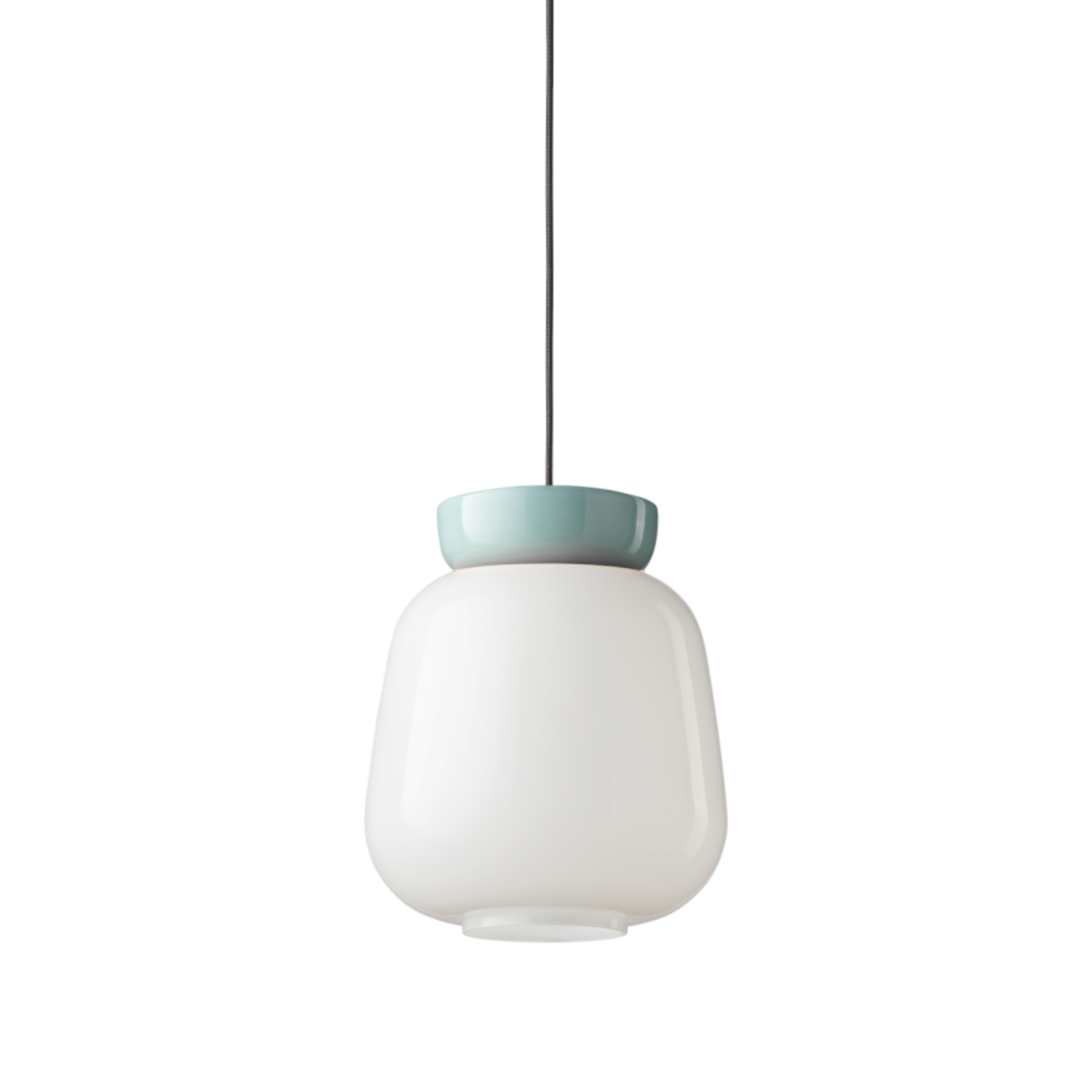 Lampa wisząca ceramiczna CORCOVADO mleczny z błękitnym