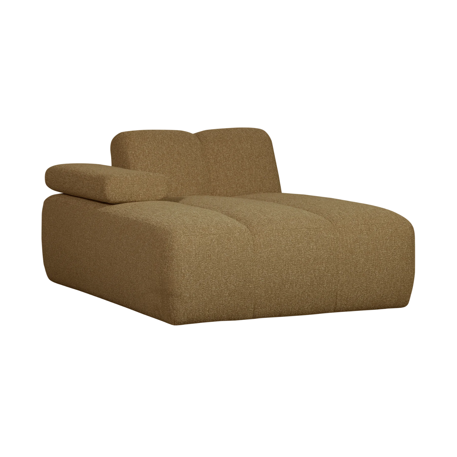 Sofa modułowa MOJO - szezlong lewostronny ciemny miodowy bouclé
