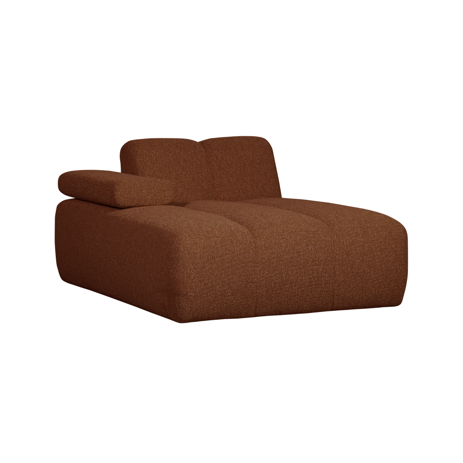 Sofa modułowa MOJO - szezlong lewostronny brązowy bouclé