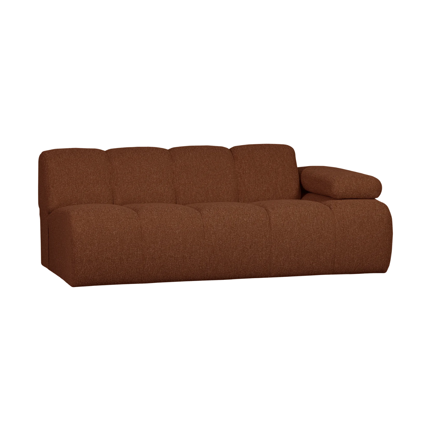 Sofa modułowa MOJO - element 2-osobowy prawostronny brązowy bouclé