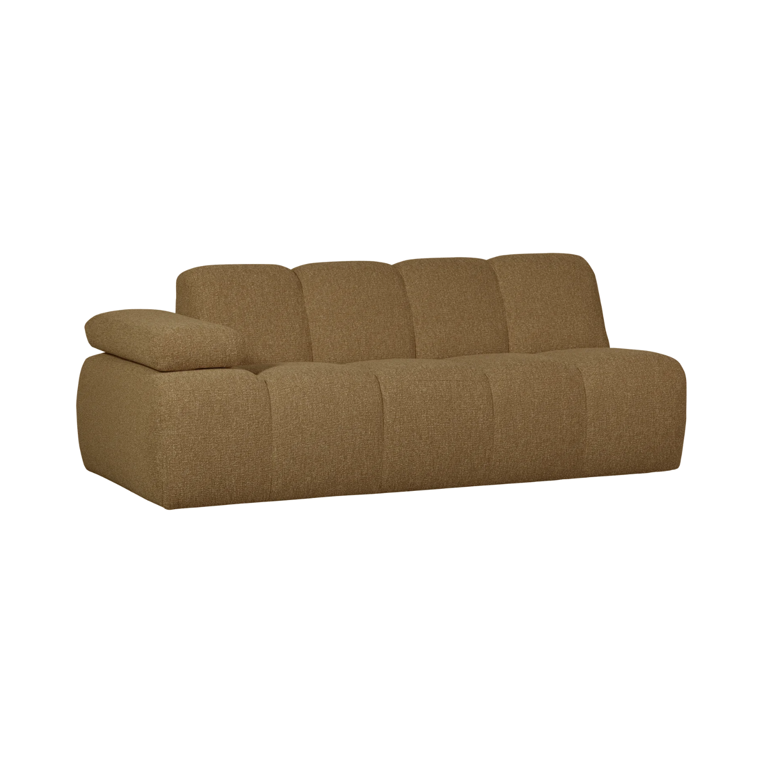 Sofa modułowa MOJO - element 2-osobowy lewostronny ciemny miodowy bouclé