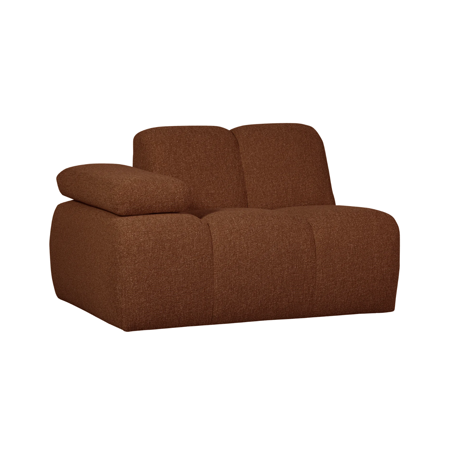 Sofa modułowa MOJO - element lewostronny brązowy bouclé