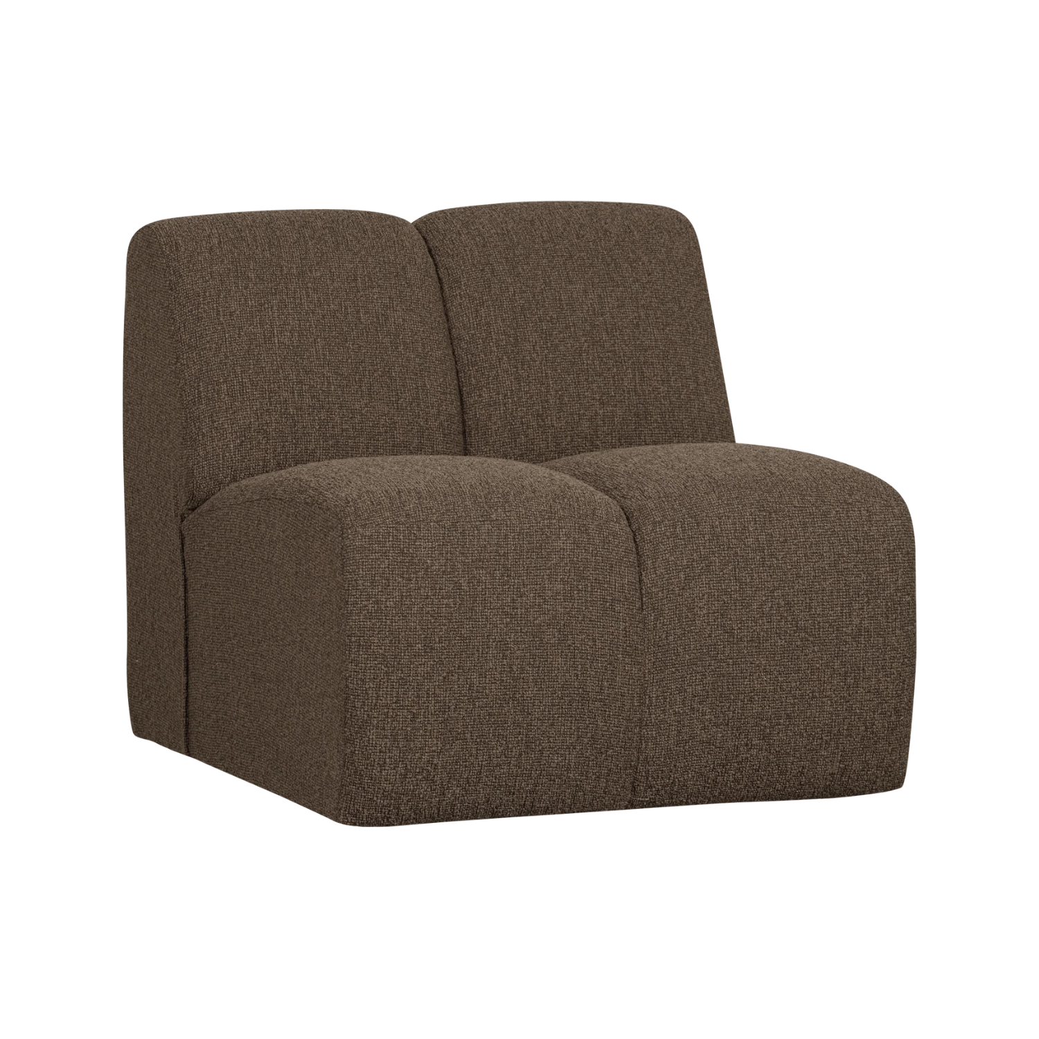 Sofa modułowa MOJO - element 1-osobowy ciemnobrązowy bouclé