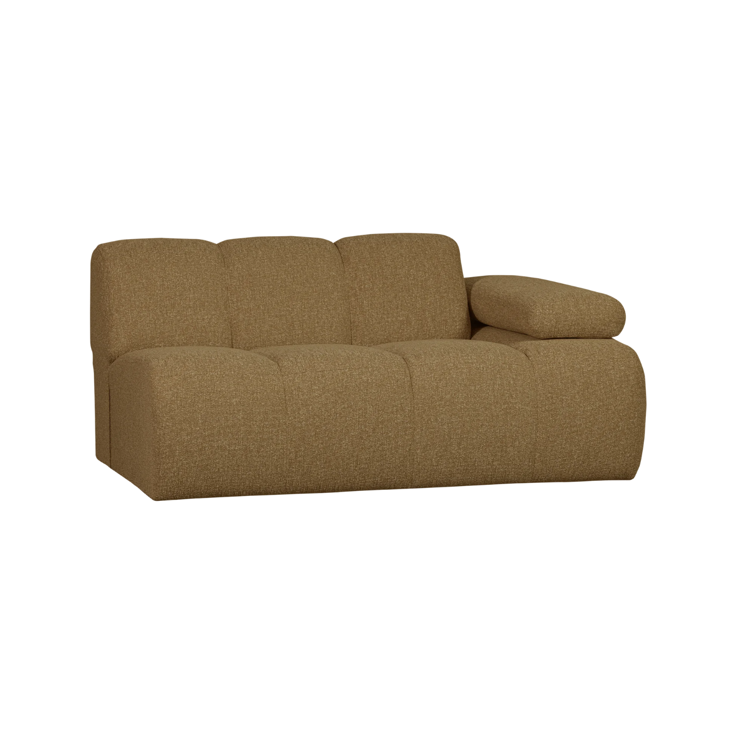 Sofa modułowa MOJO - element 1,5-osobowy prawostronny ciemny miodowy bouclé