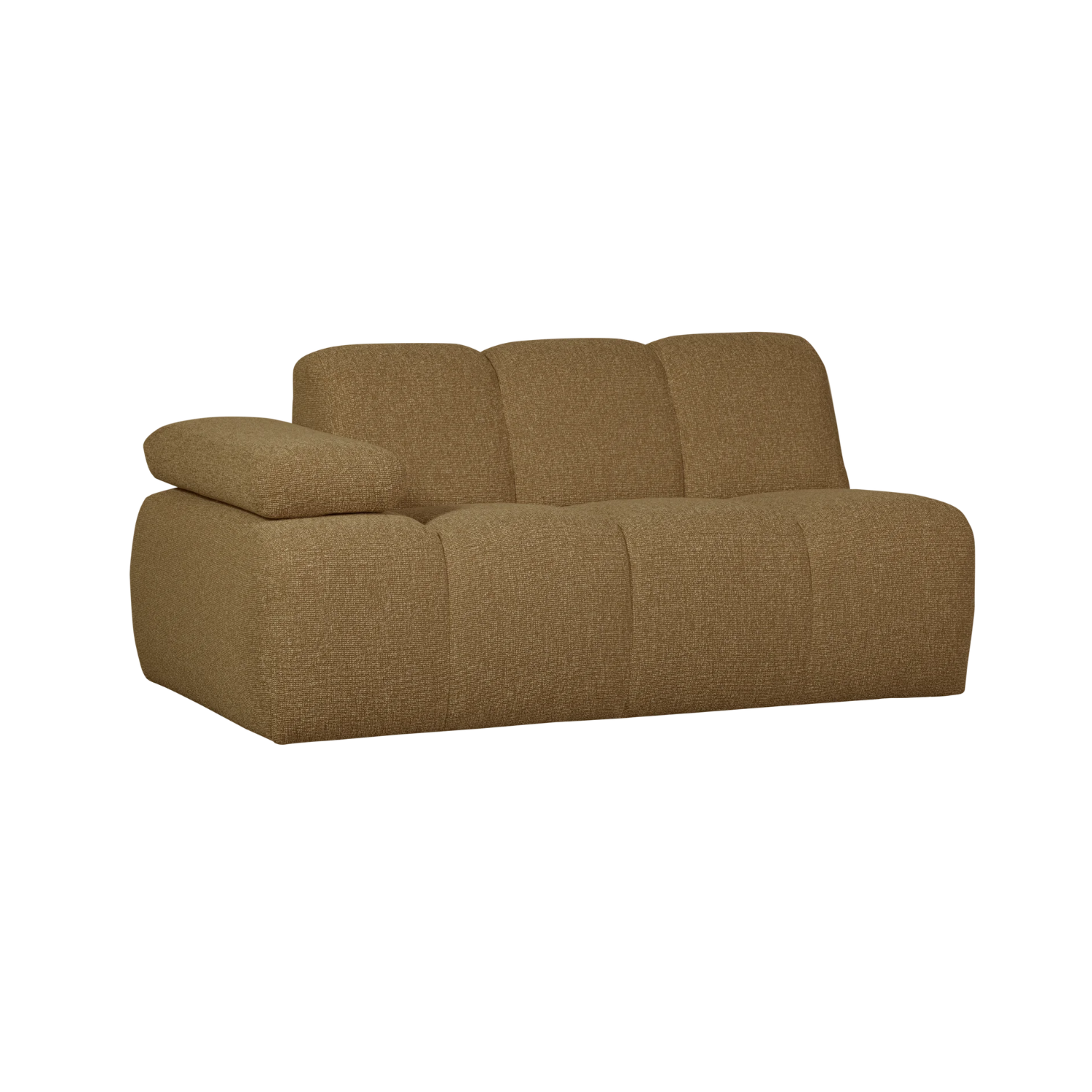 Sofa modułowa MOJO - element 1,5-osobowy lewostronny ciemny miodowy bouclé