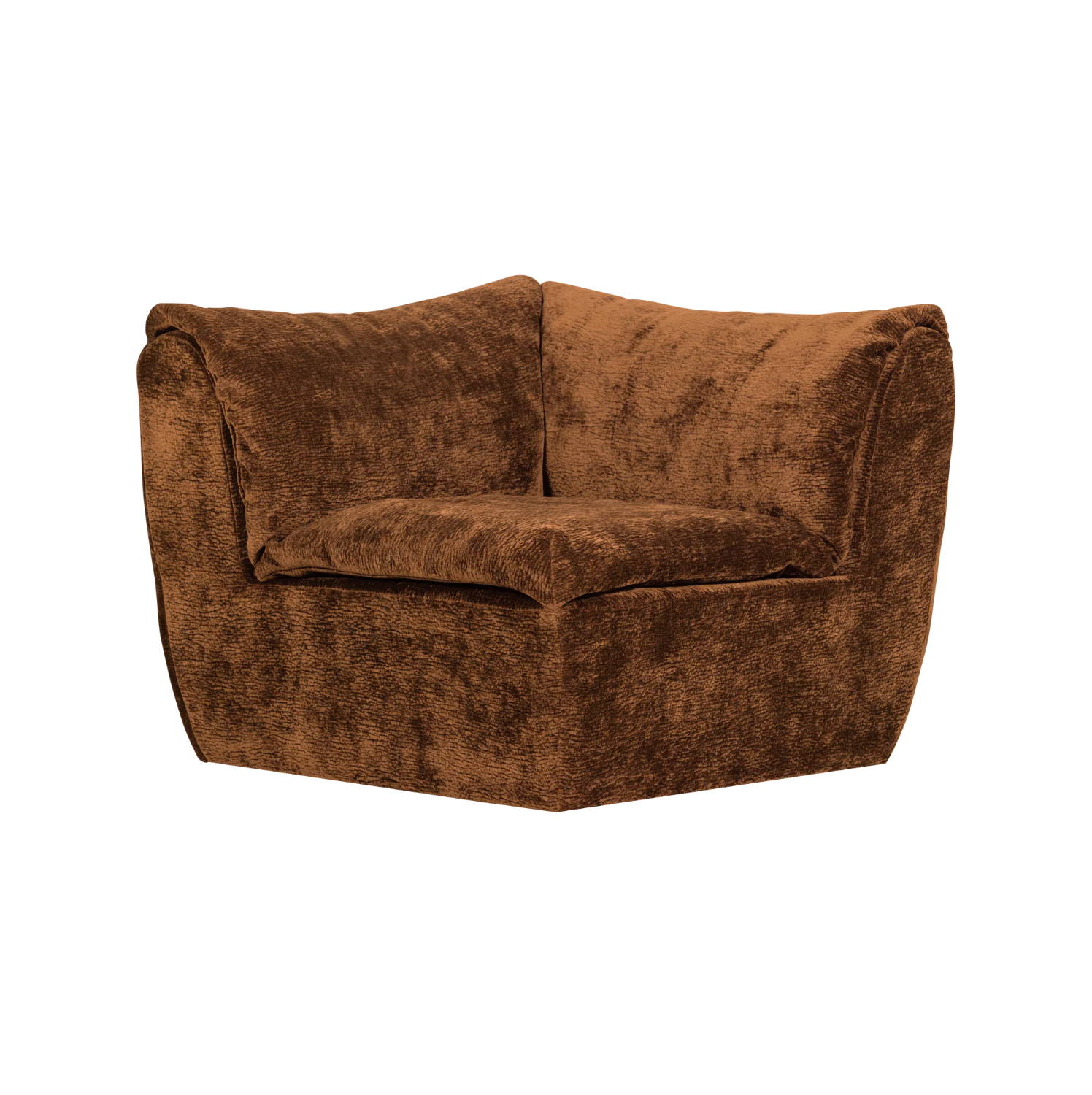Sofa modułowa BAGGY 3D - element narożny brązowy