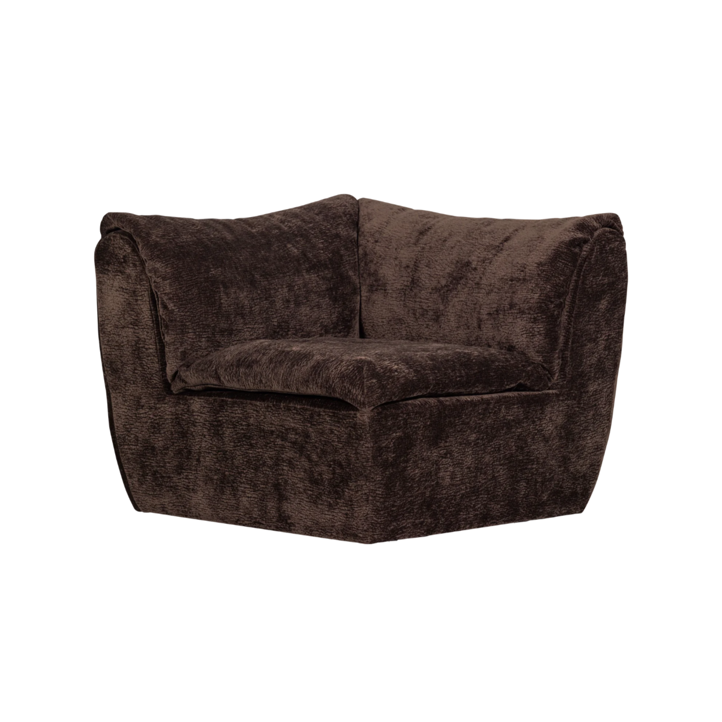 Sofa modułowa BAGGY 3D - element narożny ciemnobrązowy