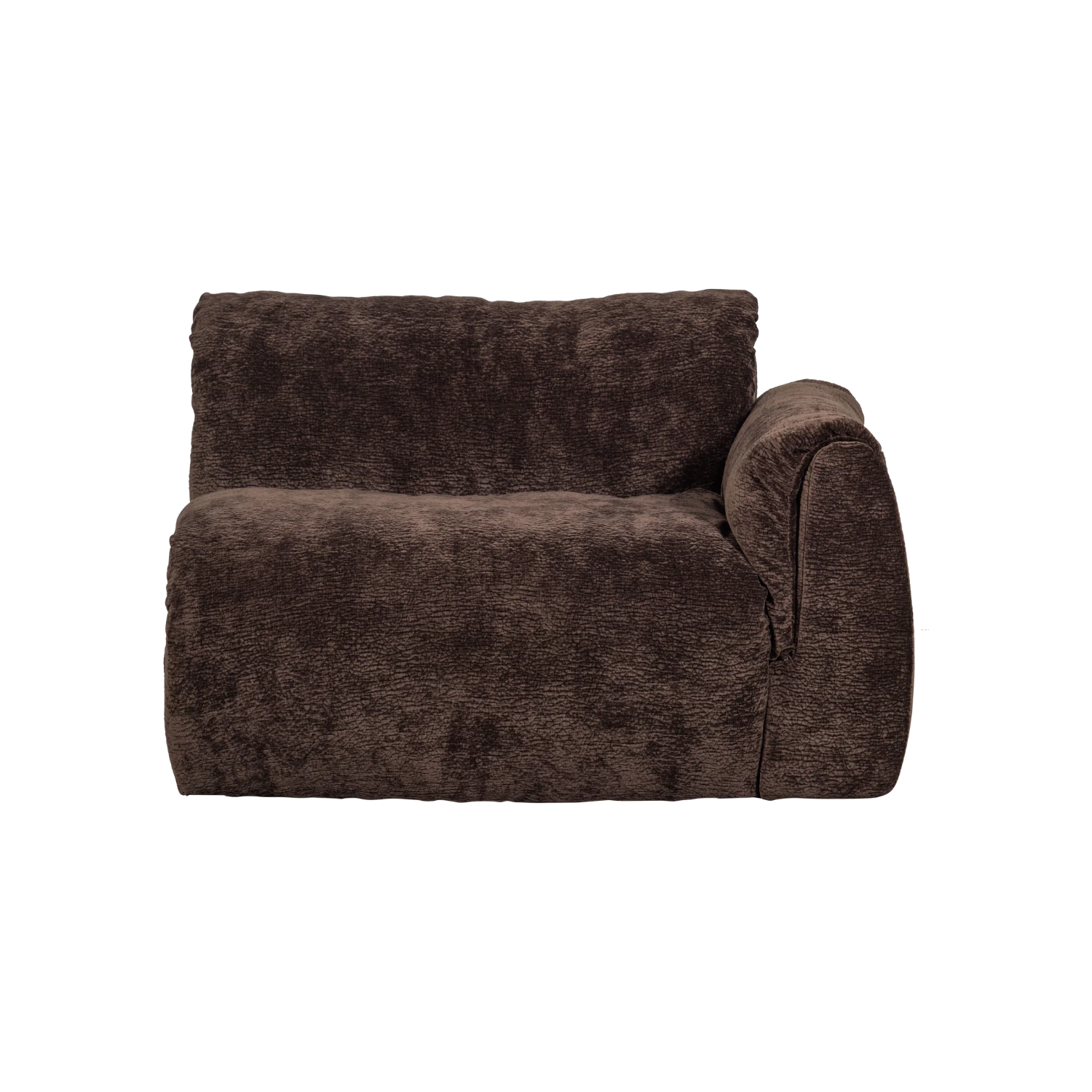 Sofa modułowa BAGGY 3D - element prawostronny ciemnobrązowy