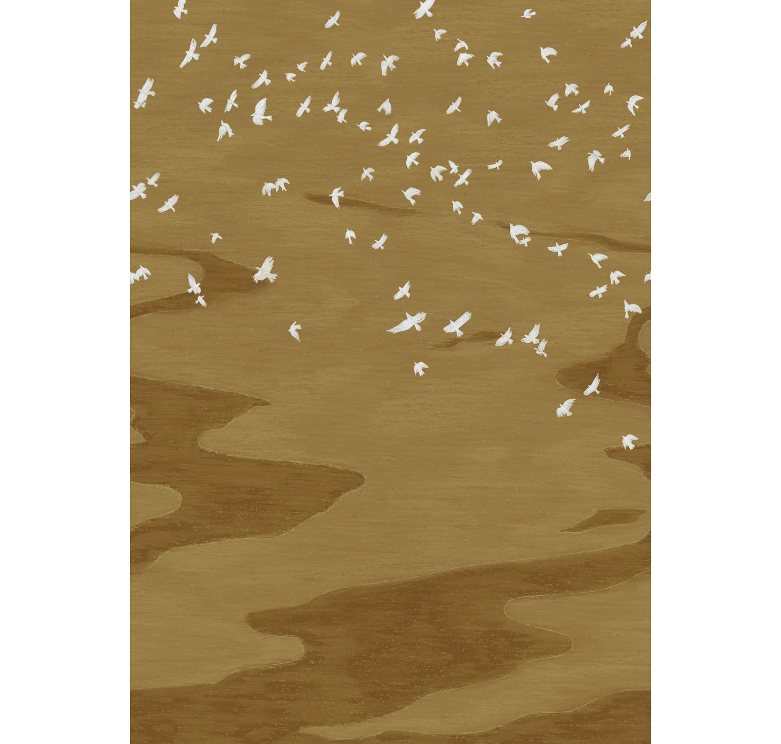 Wandbild mit Tiermotiv Vögel MIGRATION braun