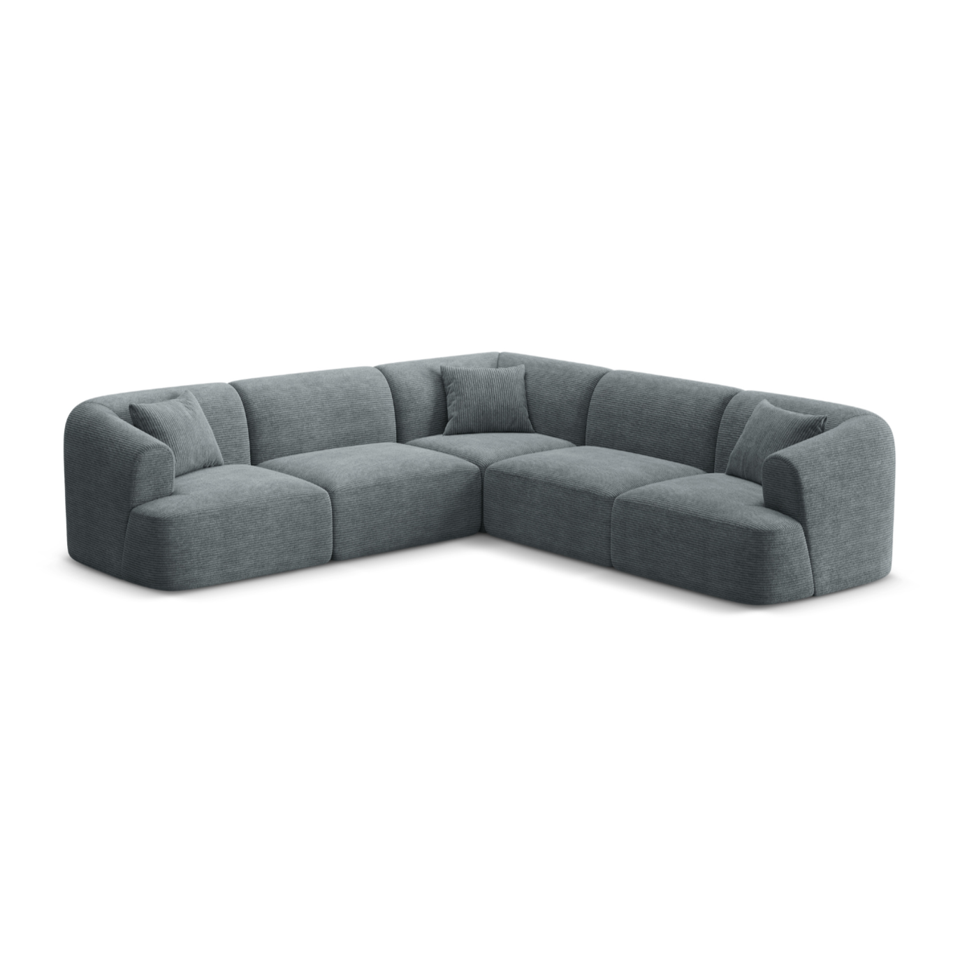 Symmetrisches 4-Sitzer-Sofa CAMPI grauer Cordstoff