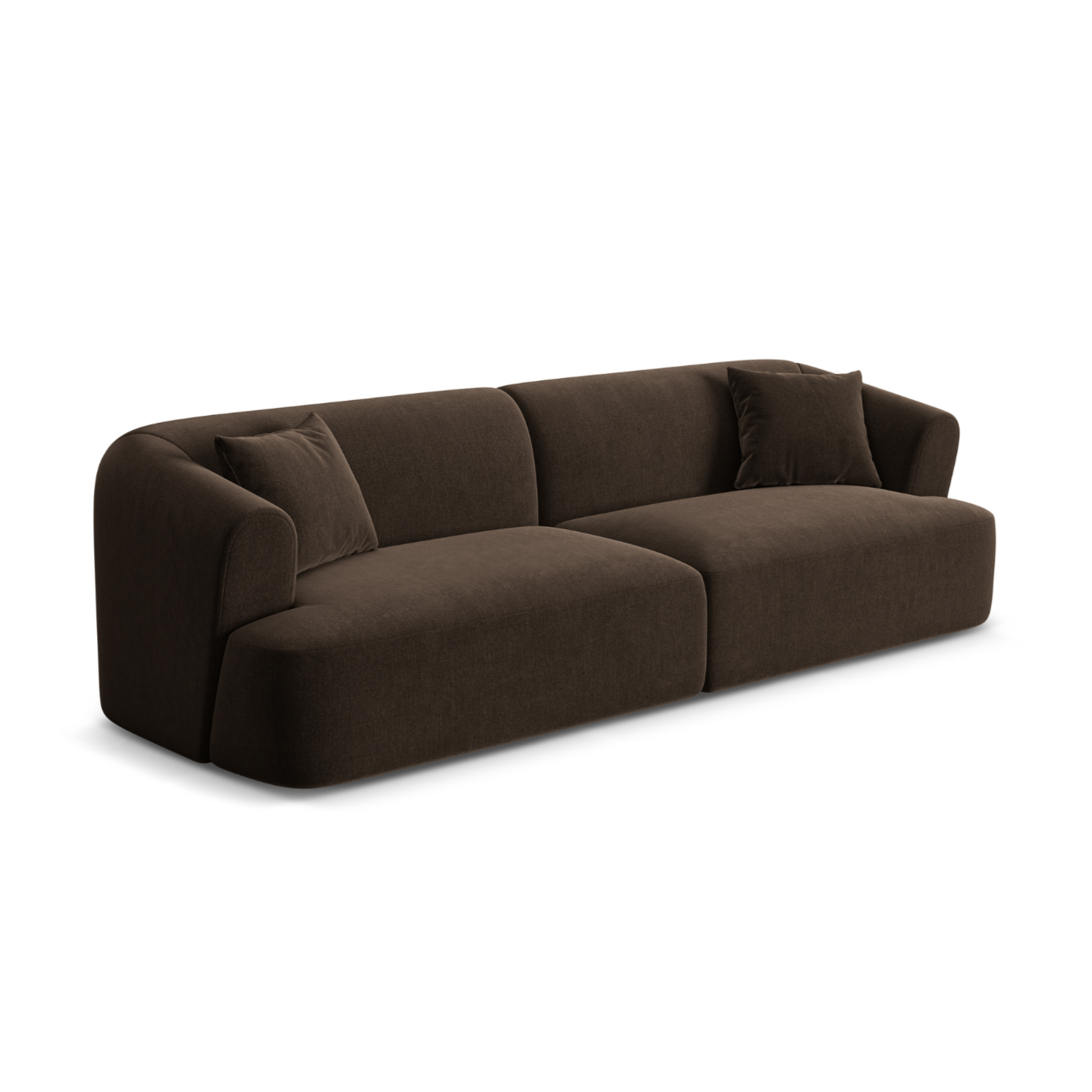 Sofa aksamitna 4-osobowa CAMPI czekoladowy