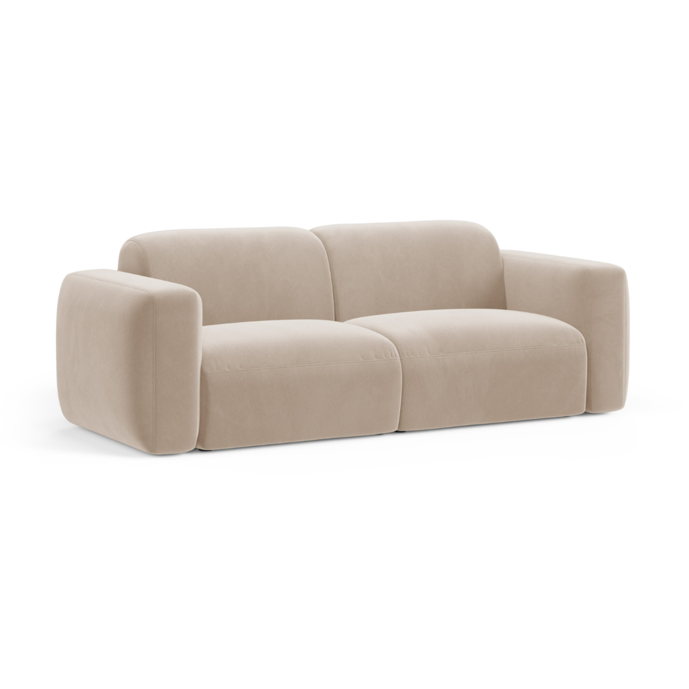 Sofa aksamitna 3-osobowa STRINO beżowy
