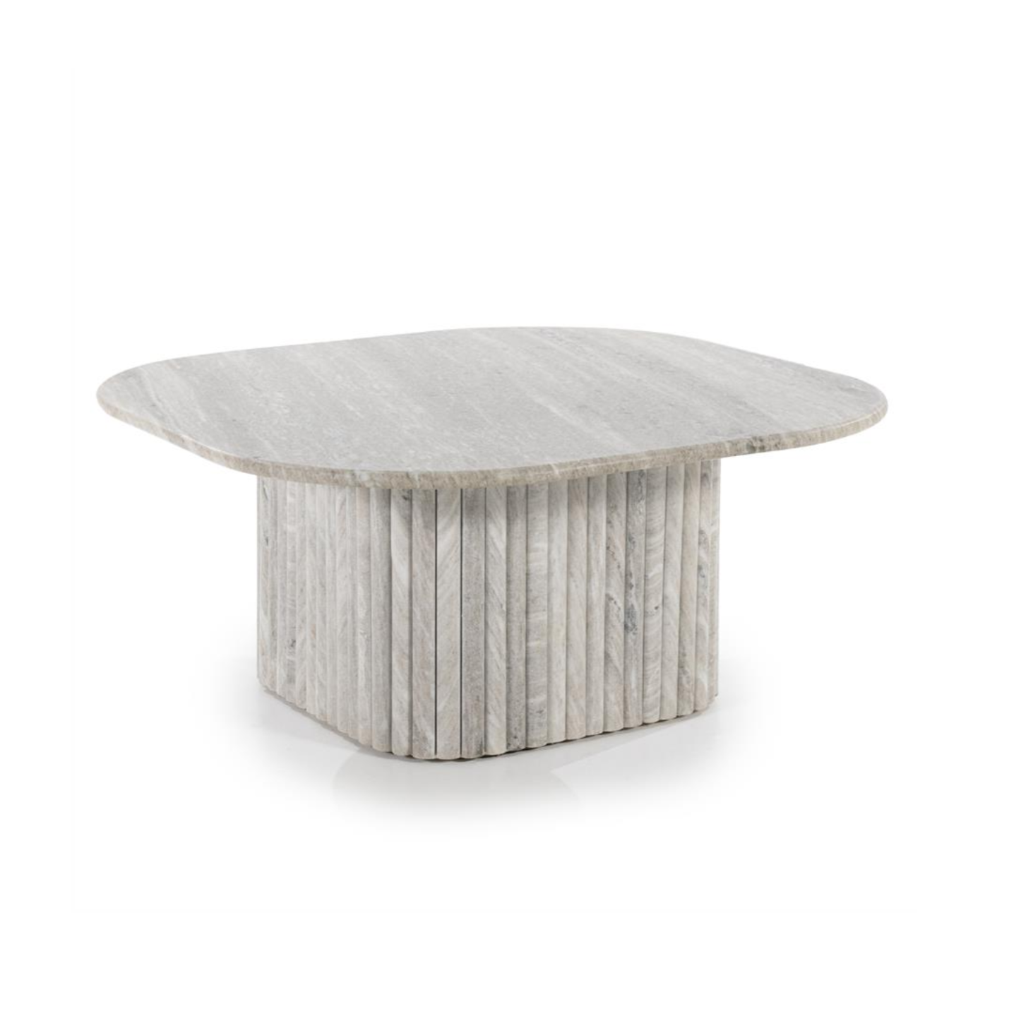DORIQUE coffee table mango wood and gray marble