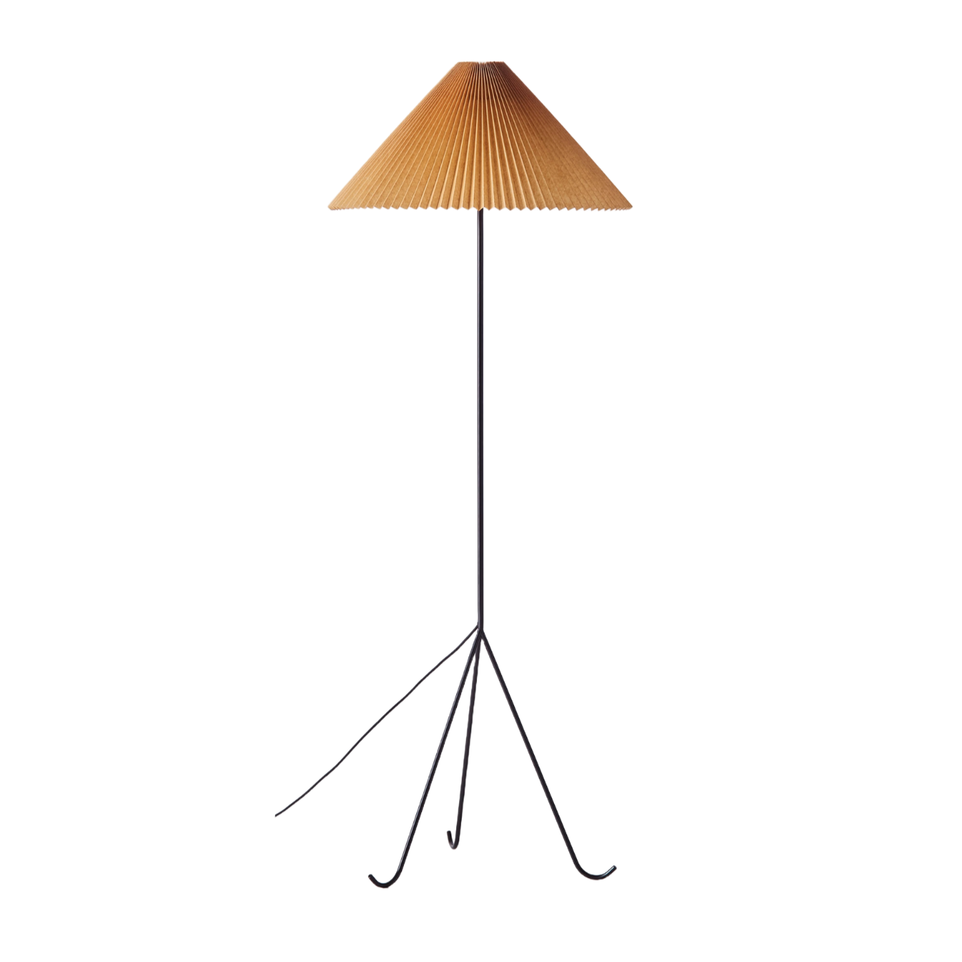 Stehlampe GERALDINE ocker mit schwarzem Fuß