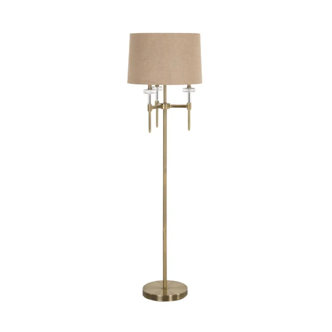 Lampa podłogowa JOSIE beżowy klosz ze złotą podstawą