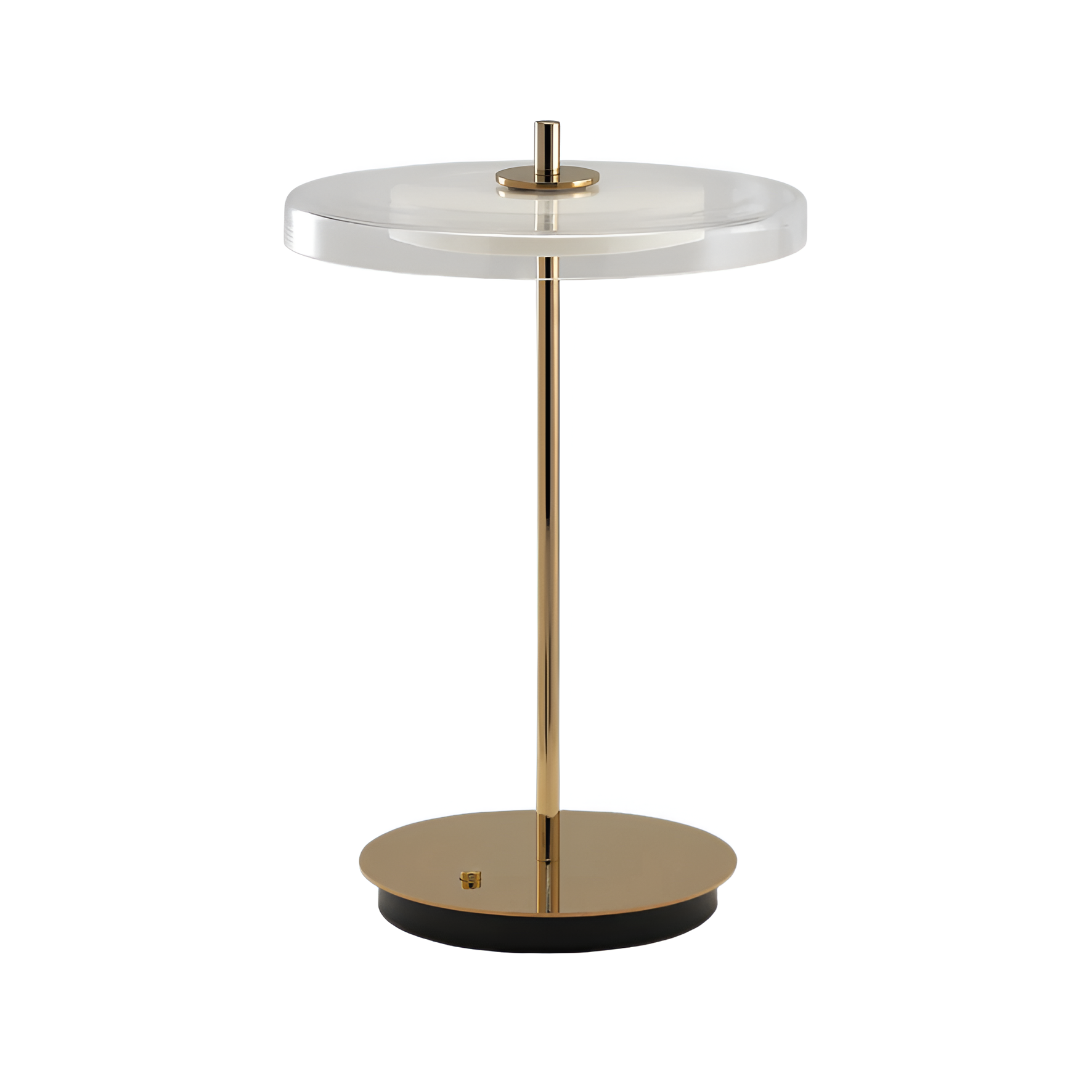 Lampa przenośna ASTERIA GLASS MOVE transparentny ze złotą podstawą
