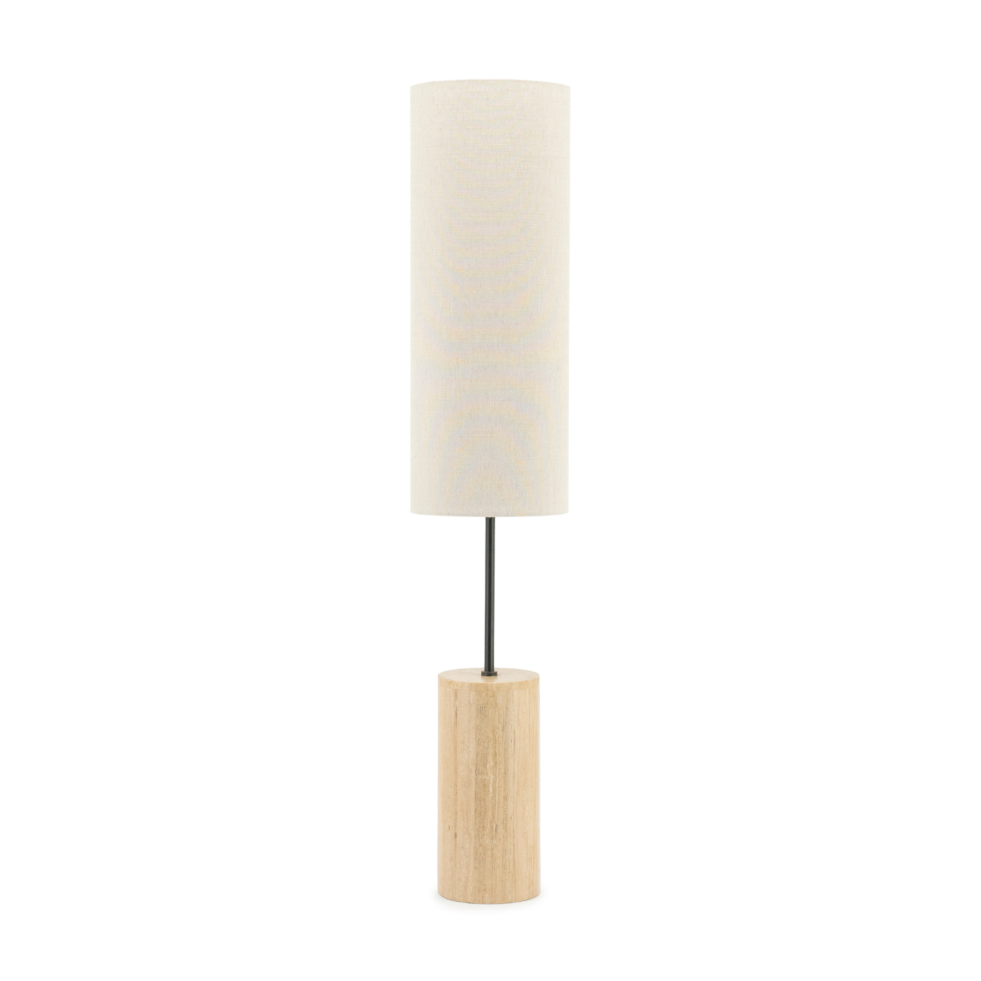 Lampa podłogowa AMARA trawertyn z beżowym kloszem