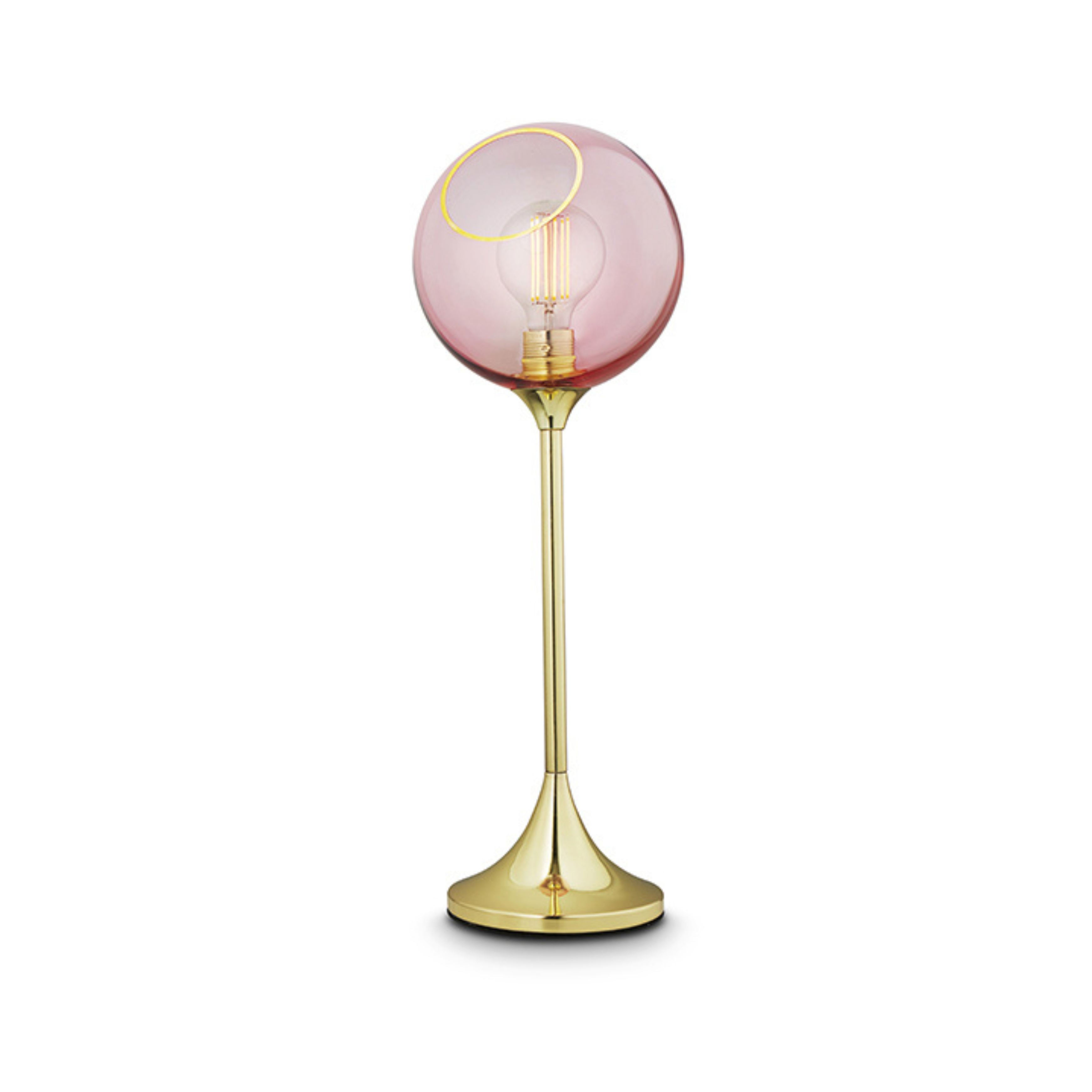 Lampa stołowa BALLROOM różowy ze złotą podstawą