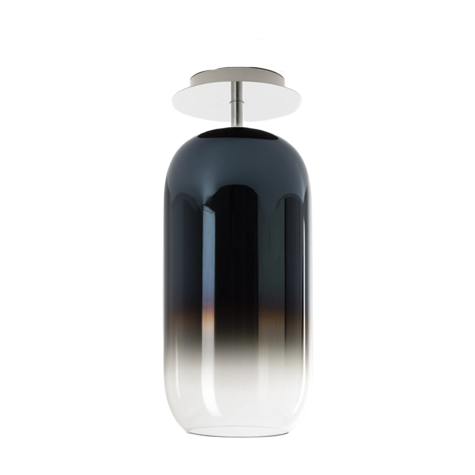 GOPLE ceiling lamp in blue with silver finish