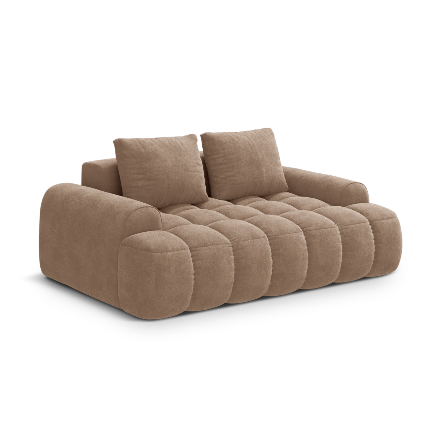 Sofa aksamitna 2-osobowa LINZ ciemnobeżowy