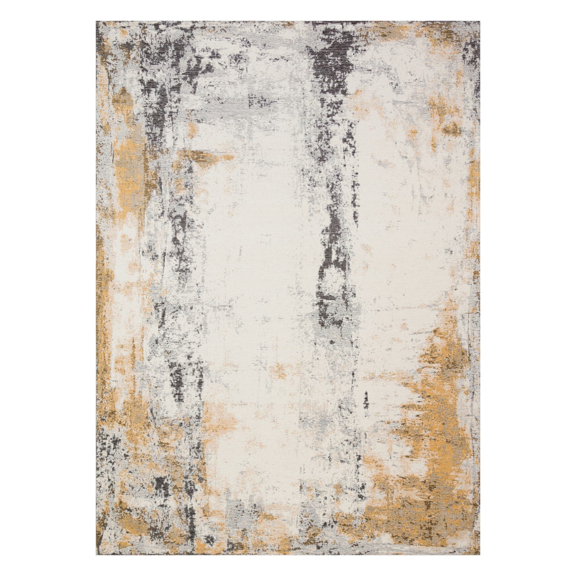 Dywan DECO RUGS beżowy z musztardowym i czarnym