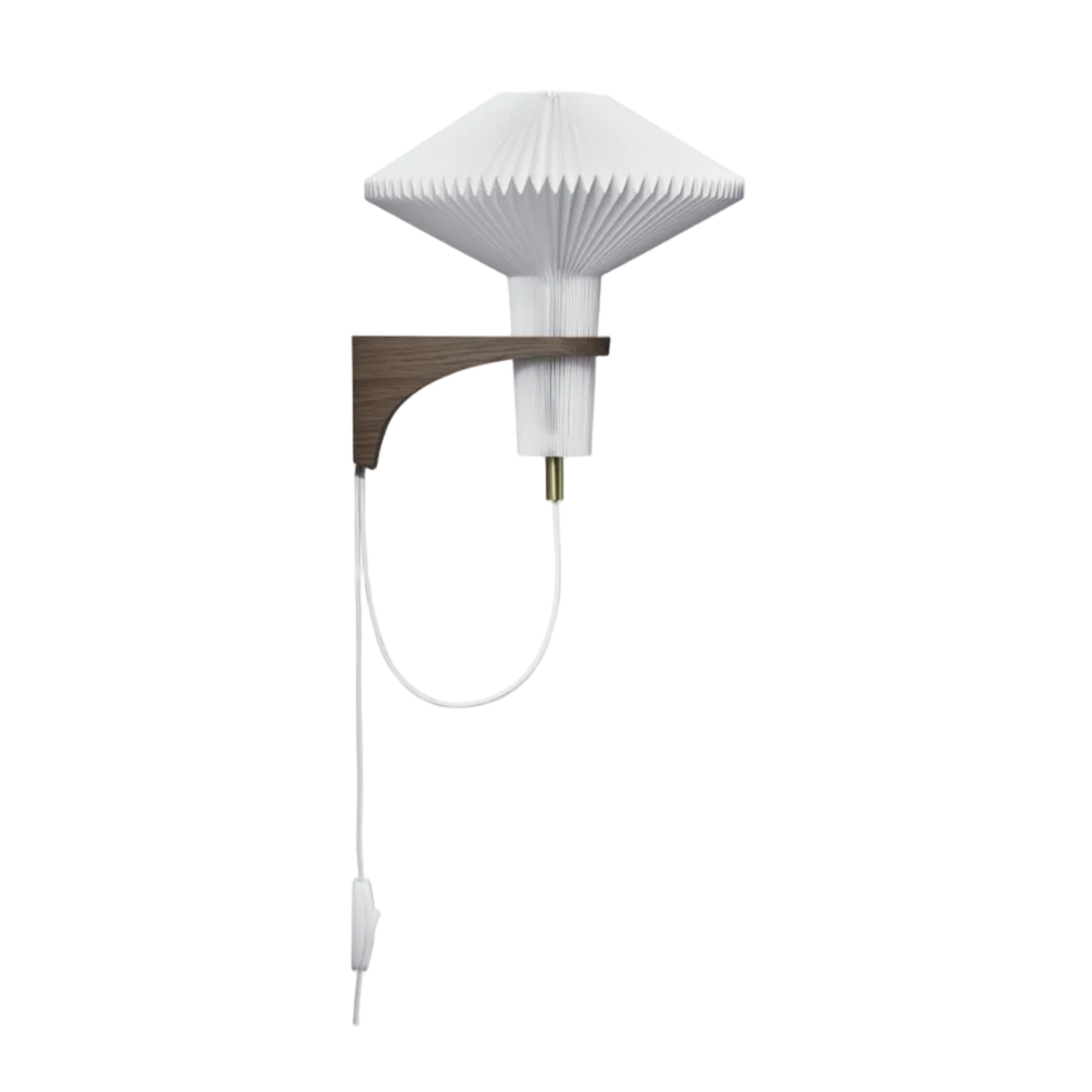Lampa ścienna MODEL 204 MUSHROOM biały z ciemną dębową podstawą